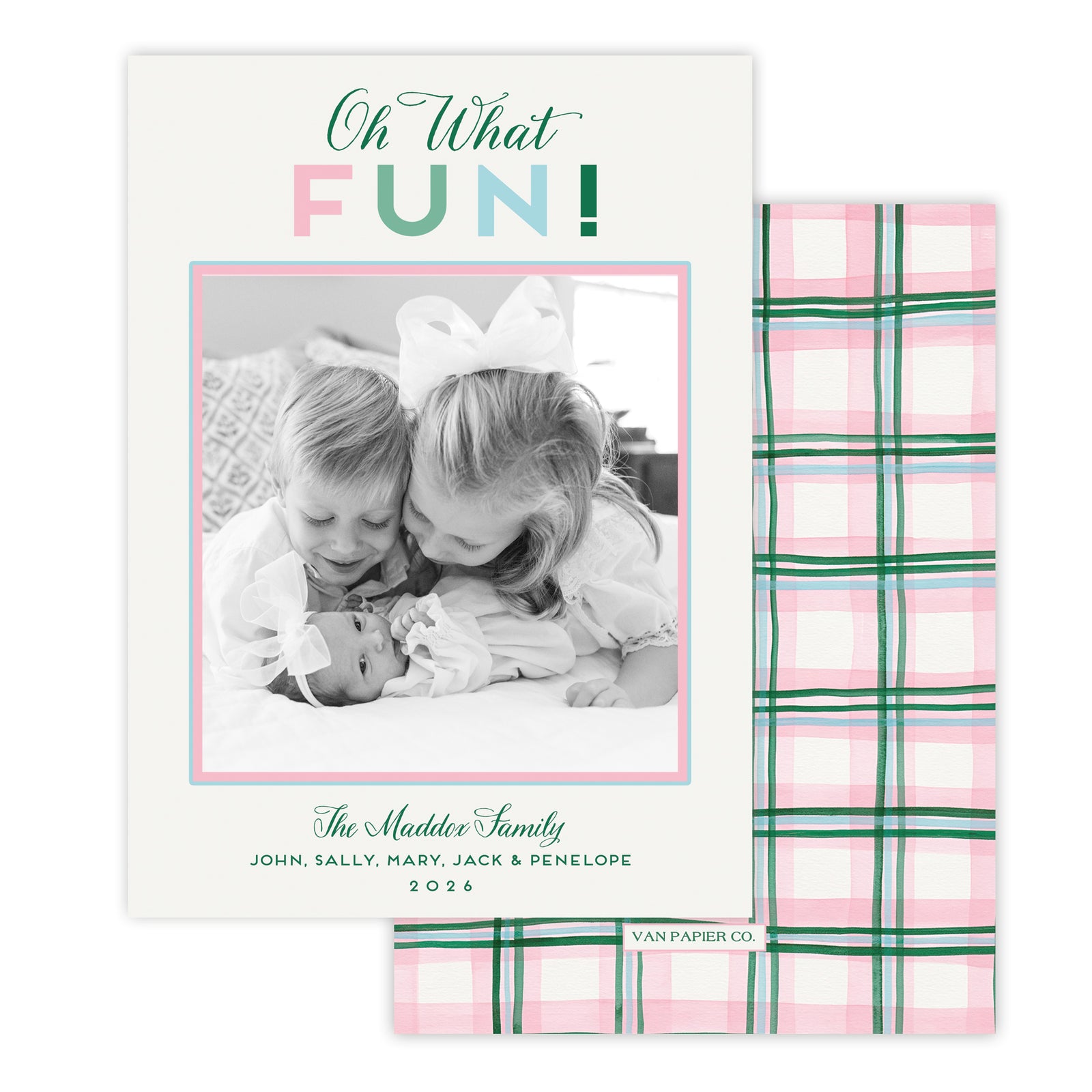 Bright Pop Pink Christmas Card