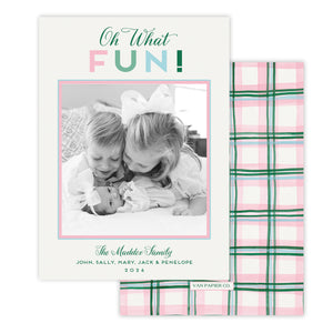 Bright Pop Pink Christmas Card