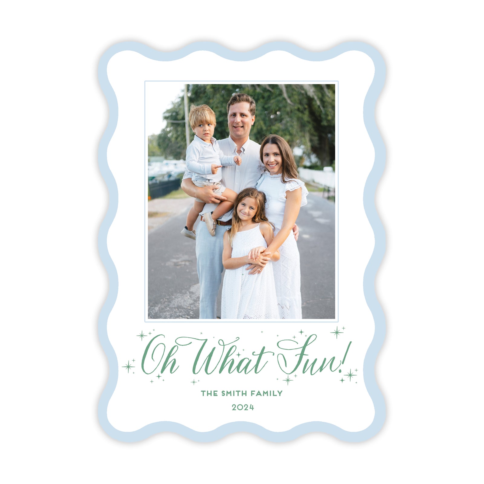 Oh What Fun Wavy Border Holiday Card