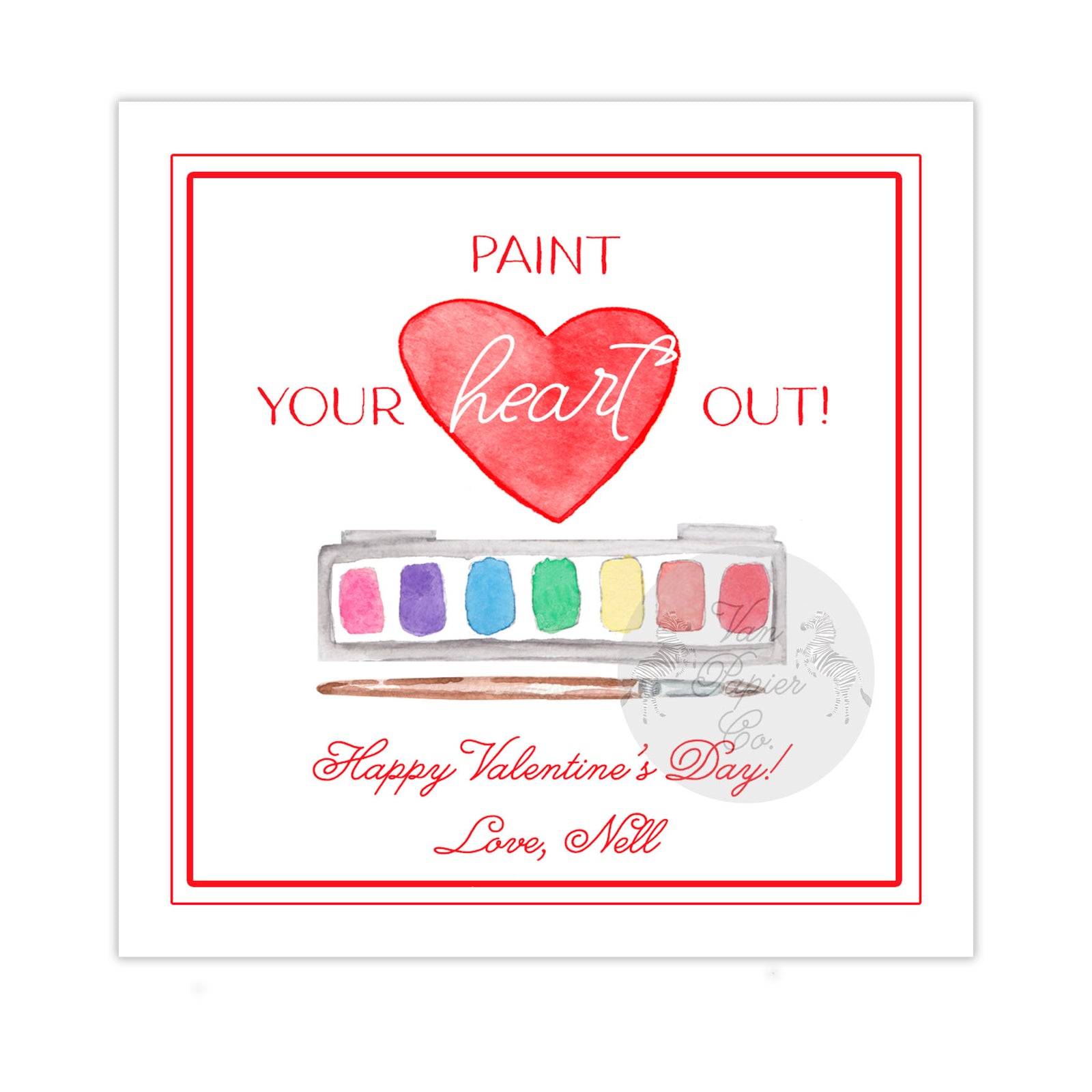 Watercolor Paint Valentine