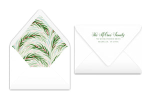 Mint Green Scalloped Border Holiday Card