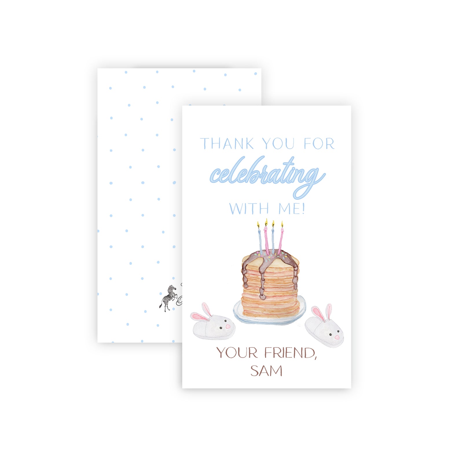 Pink Watercolor Pajamas and Pancakes Gift Tags