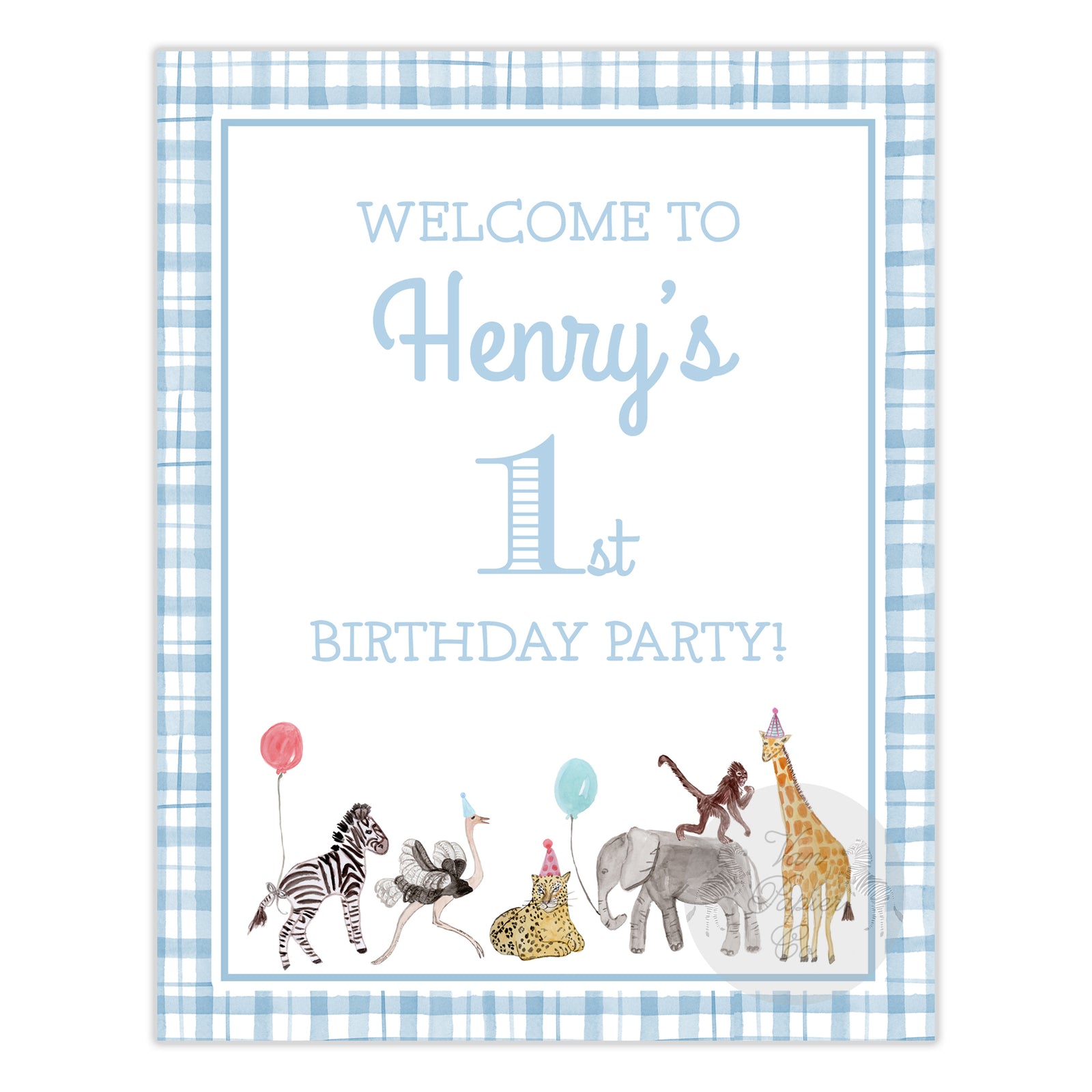 Party Animals Welcome Sign