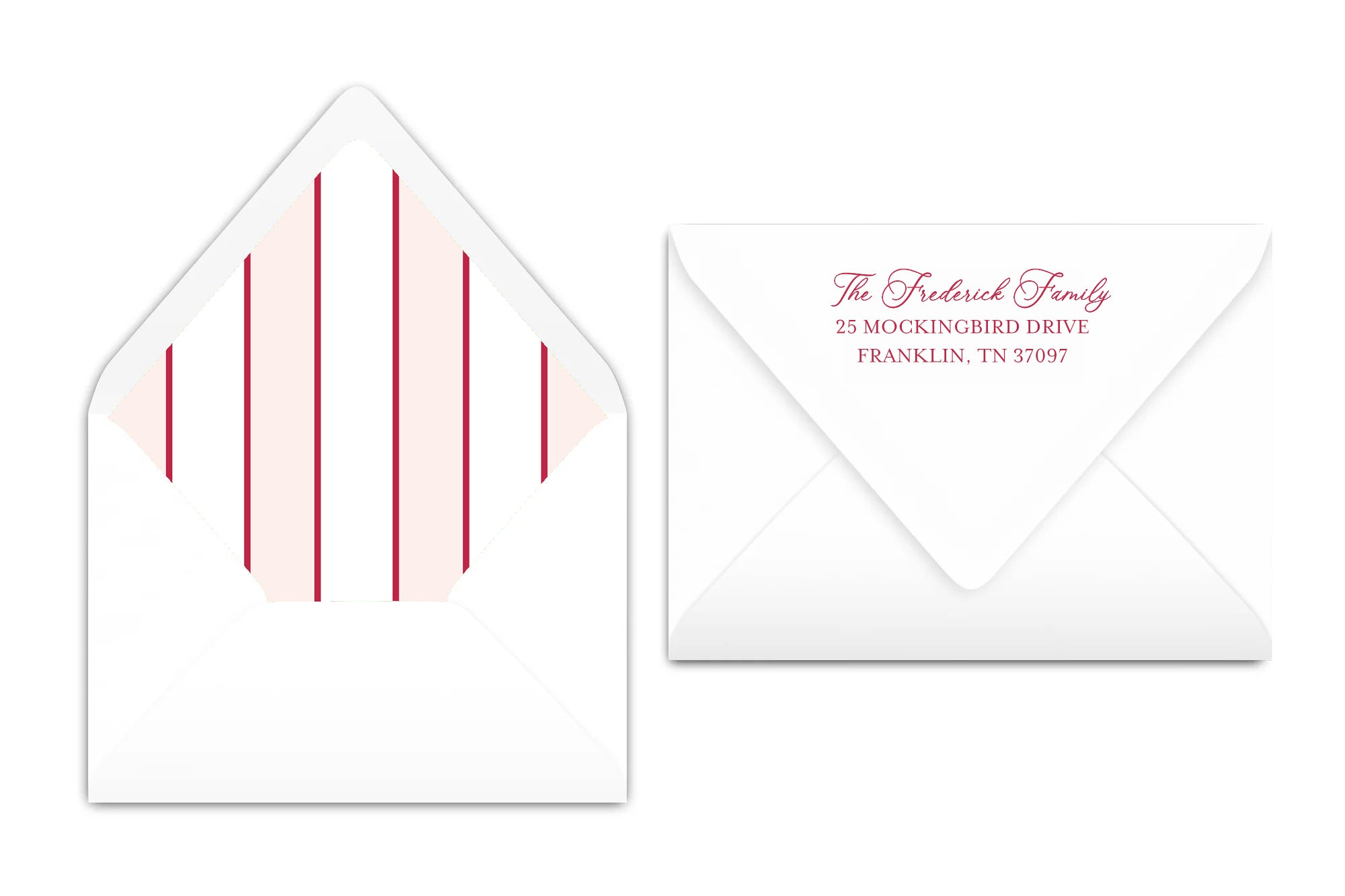 Pink Script Christmas Card