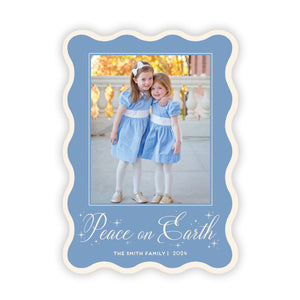 Peace on Earth Wavy Border Christmas Card