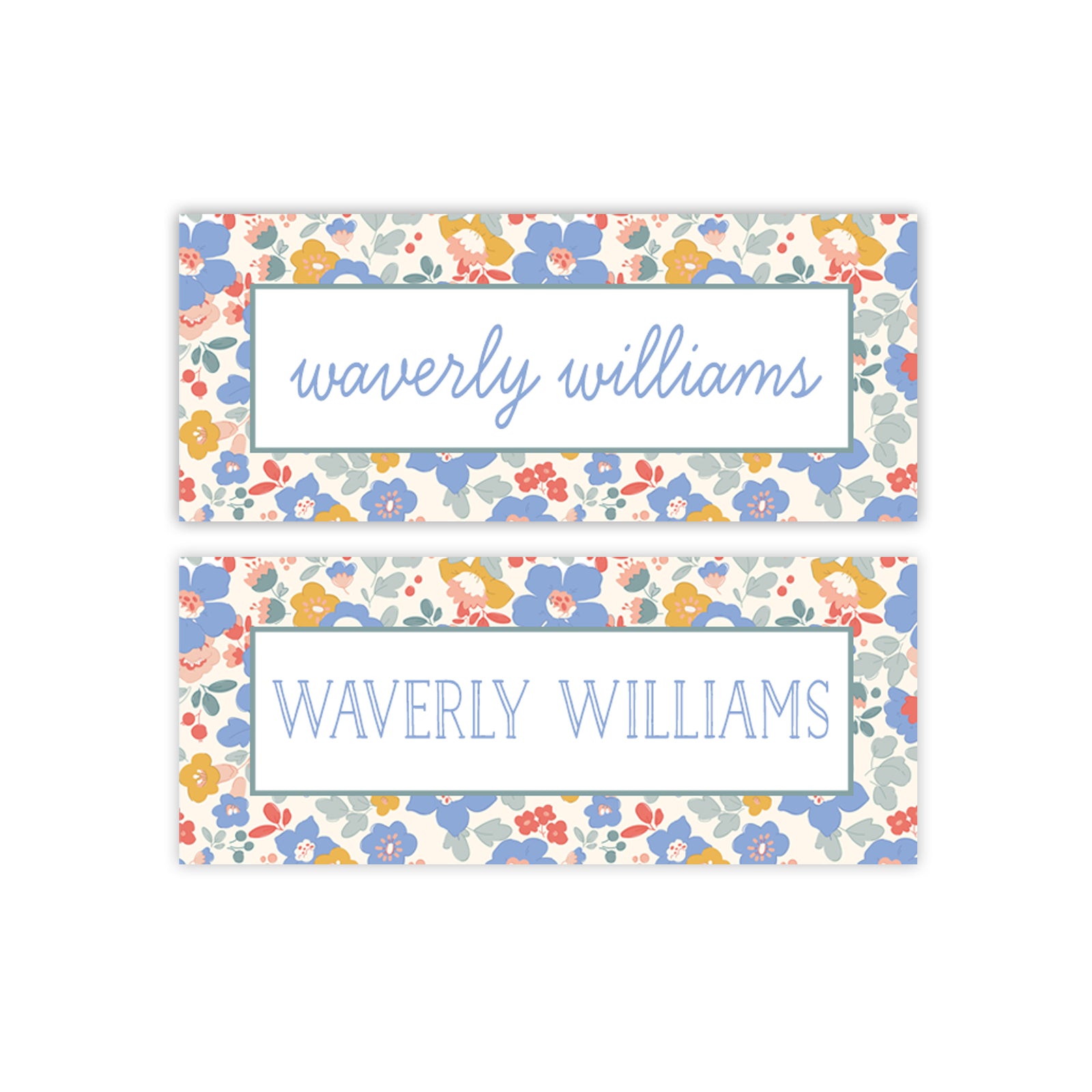 Periwinkle Liberty Floral Labels