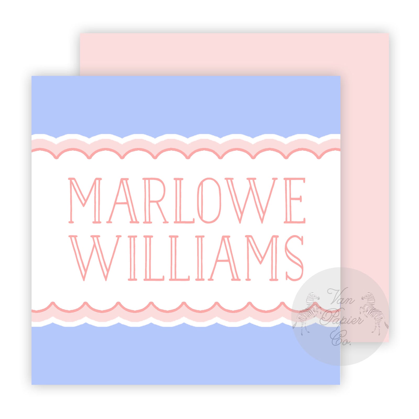Periwinkle Scallop Calling Cards