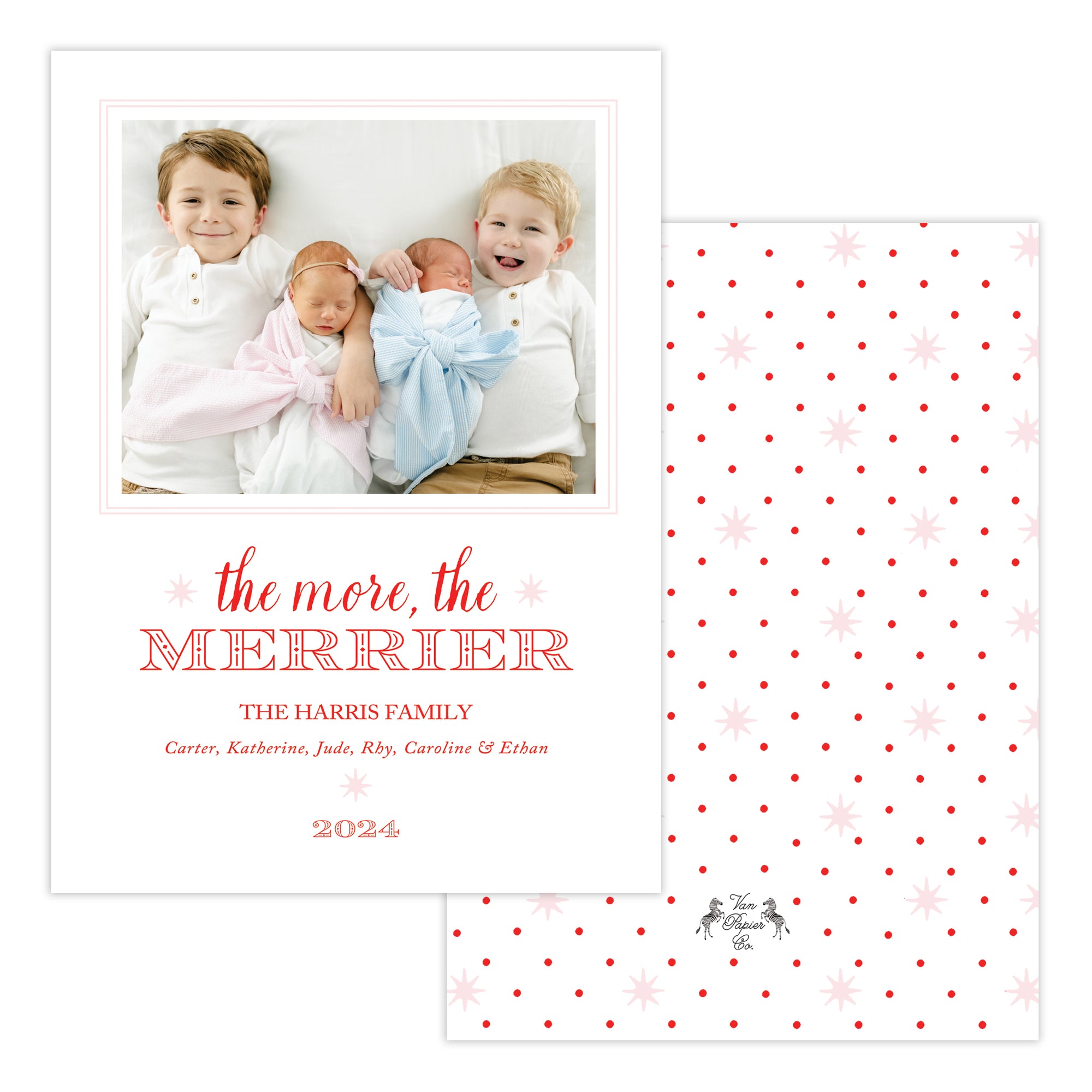 Pink Christmas Star Dot Card