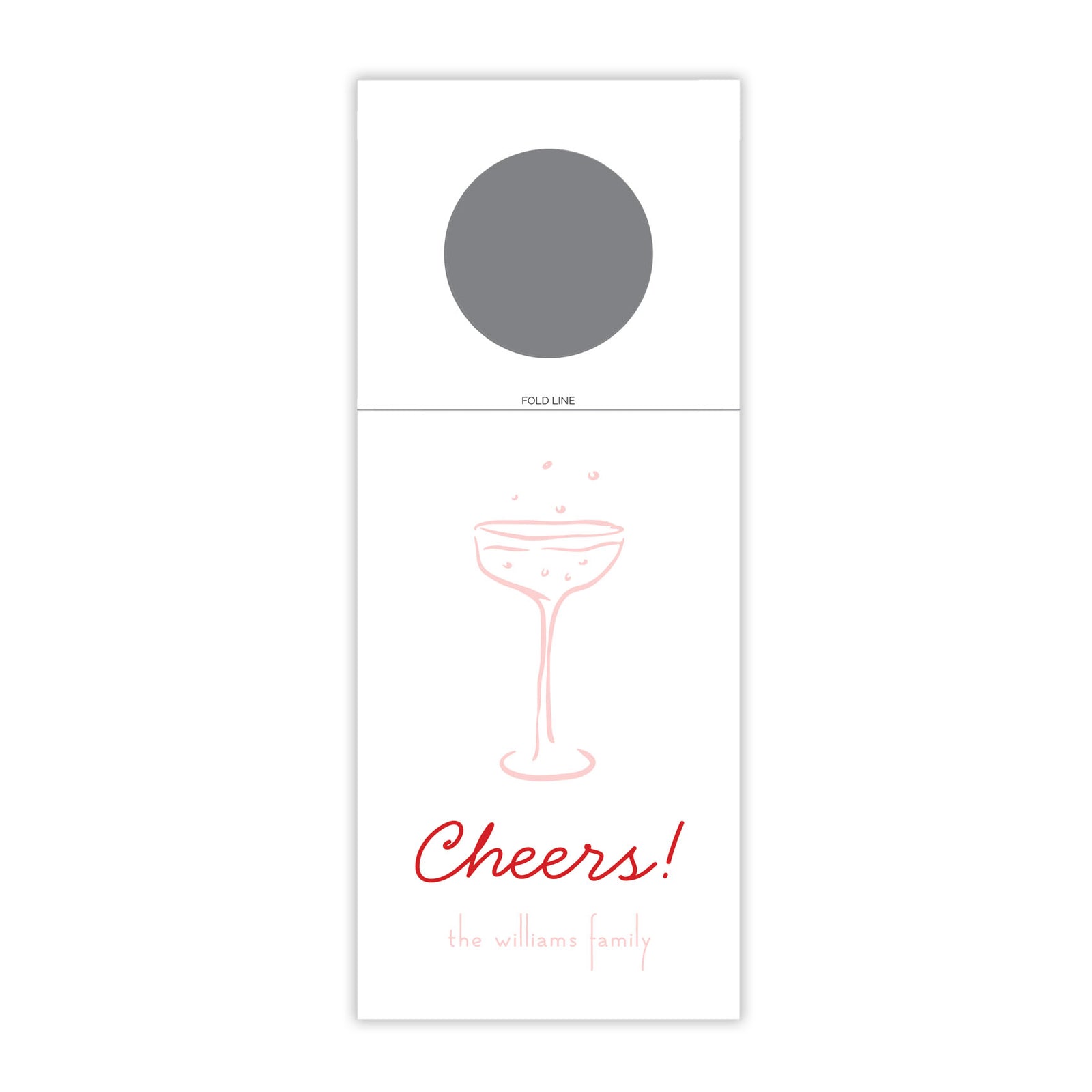 Script Font Cheers Champagne Tag