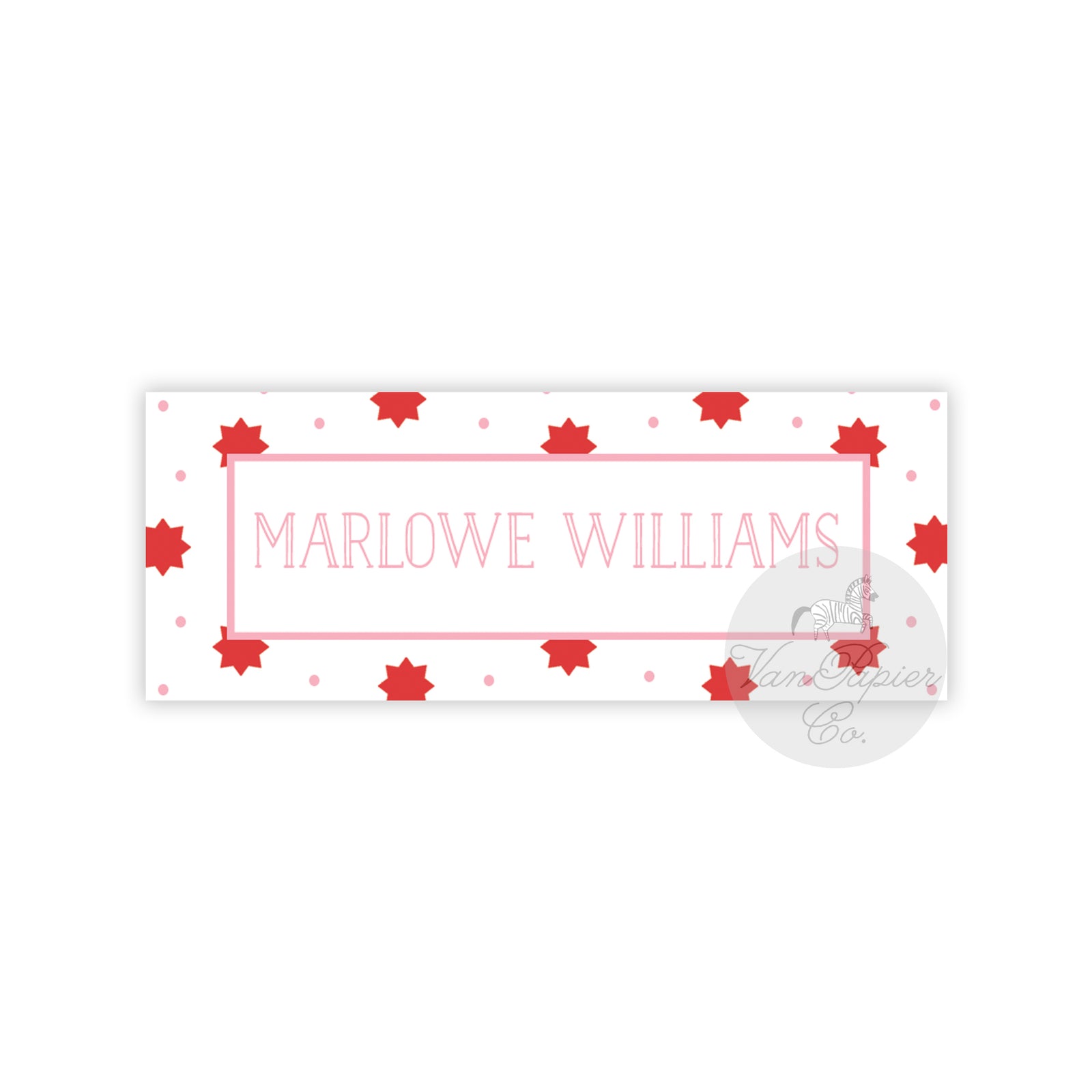 Pink Star Dot Labels