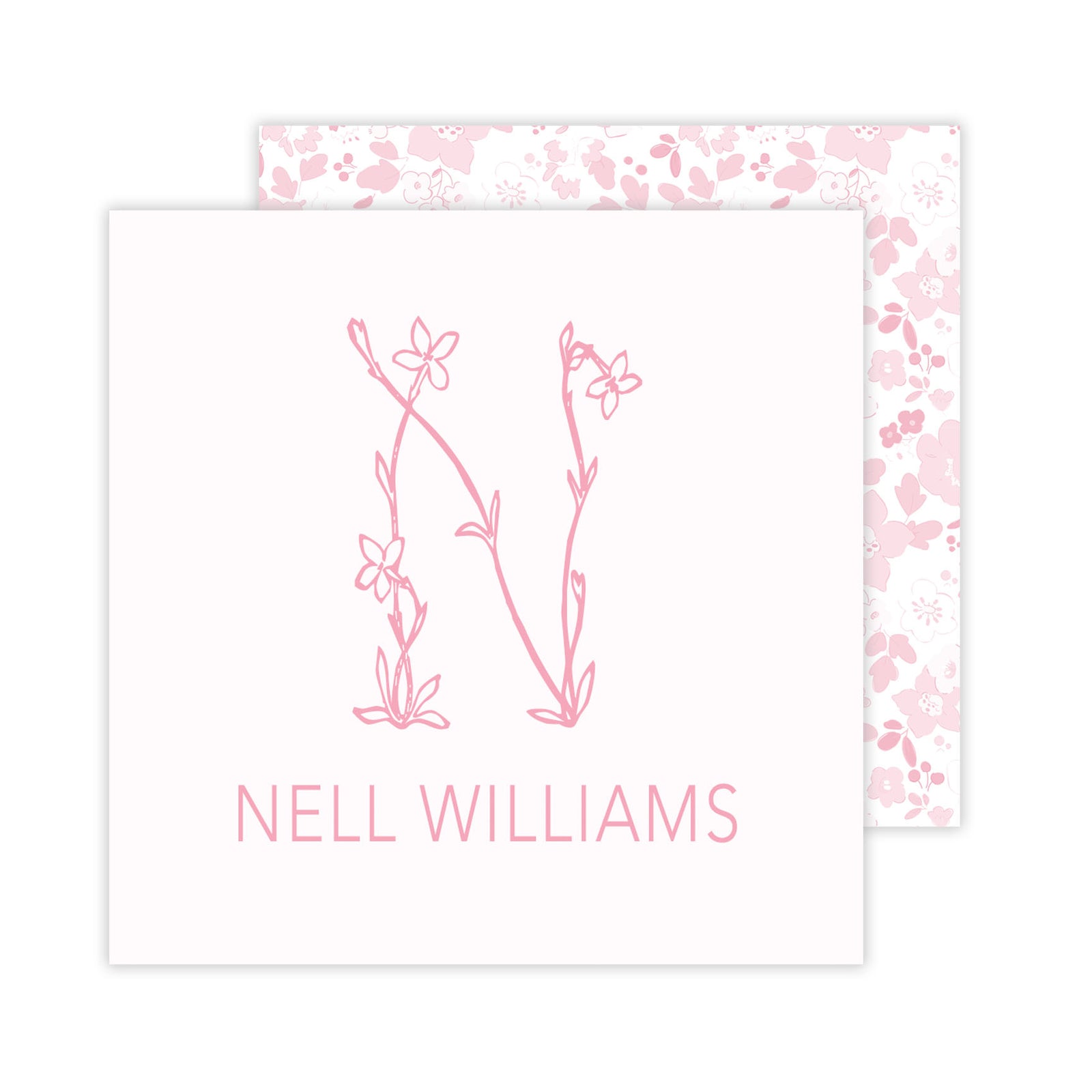 Floral Monogram Calling Cards