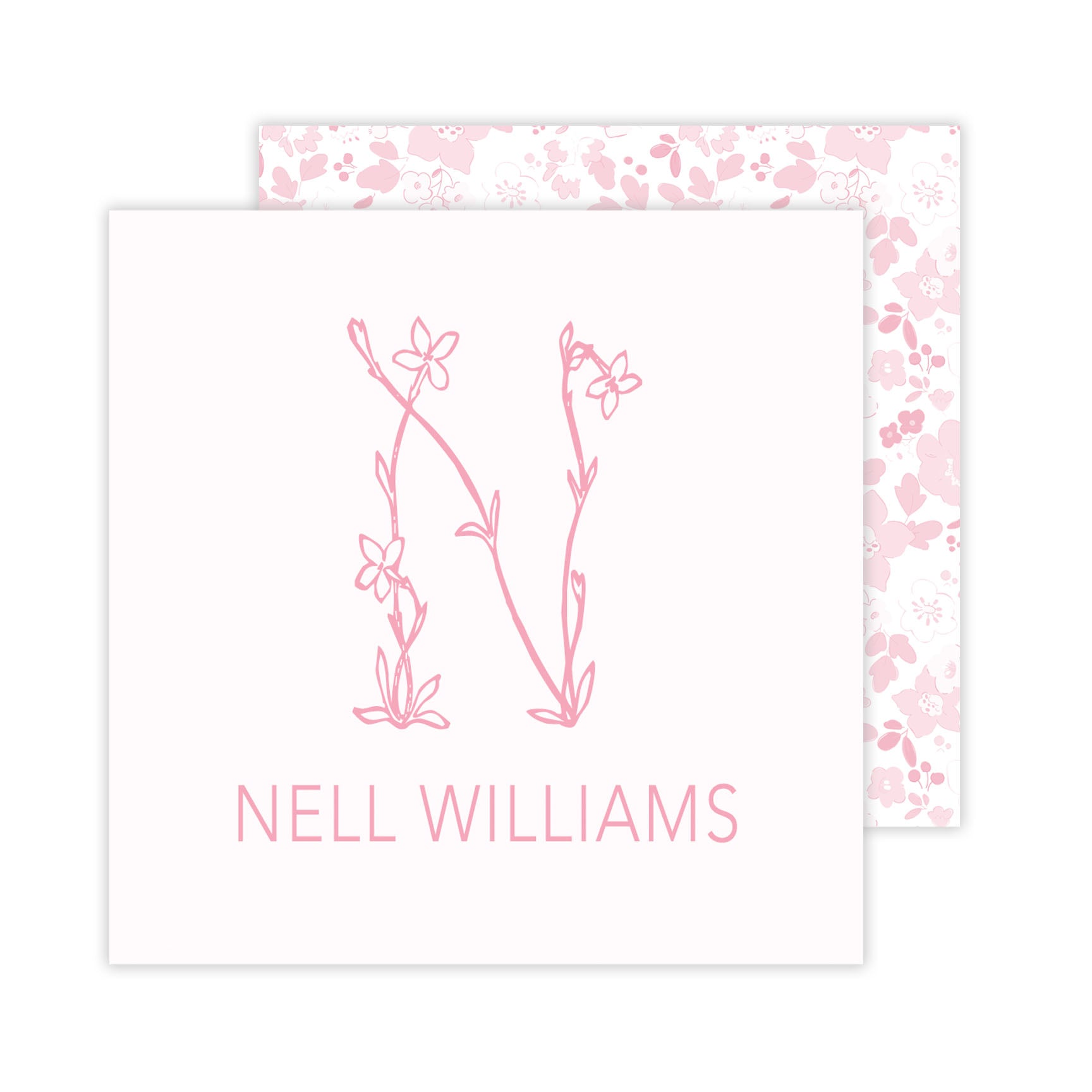 Floral Monogram Calling Cards