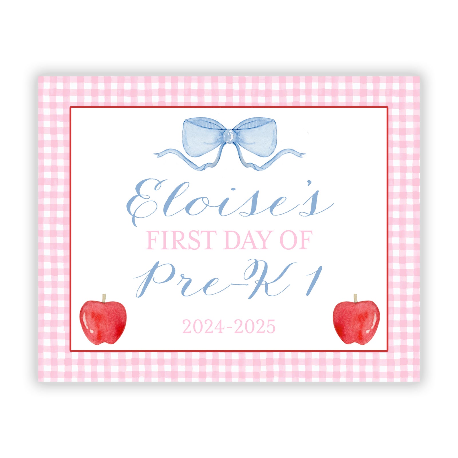 First and Last Day of School Sign in Pink Bow