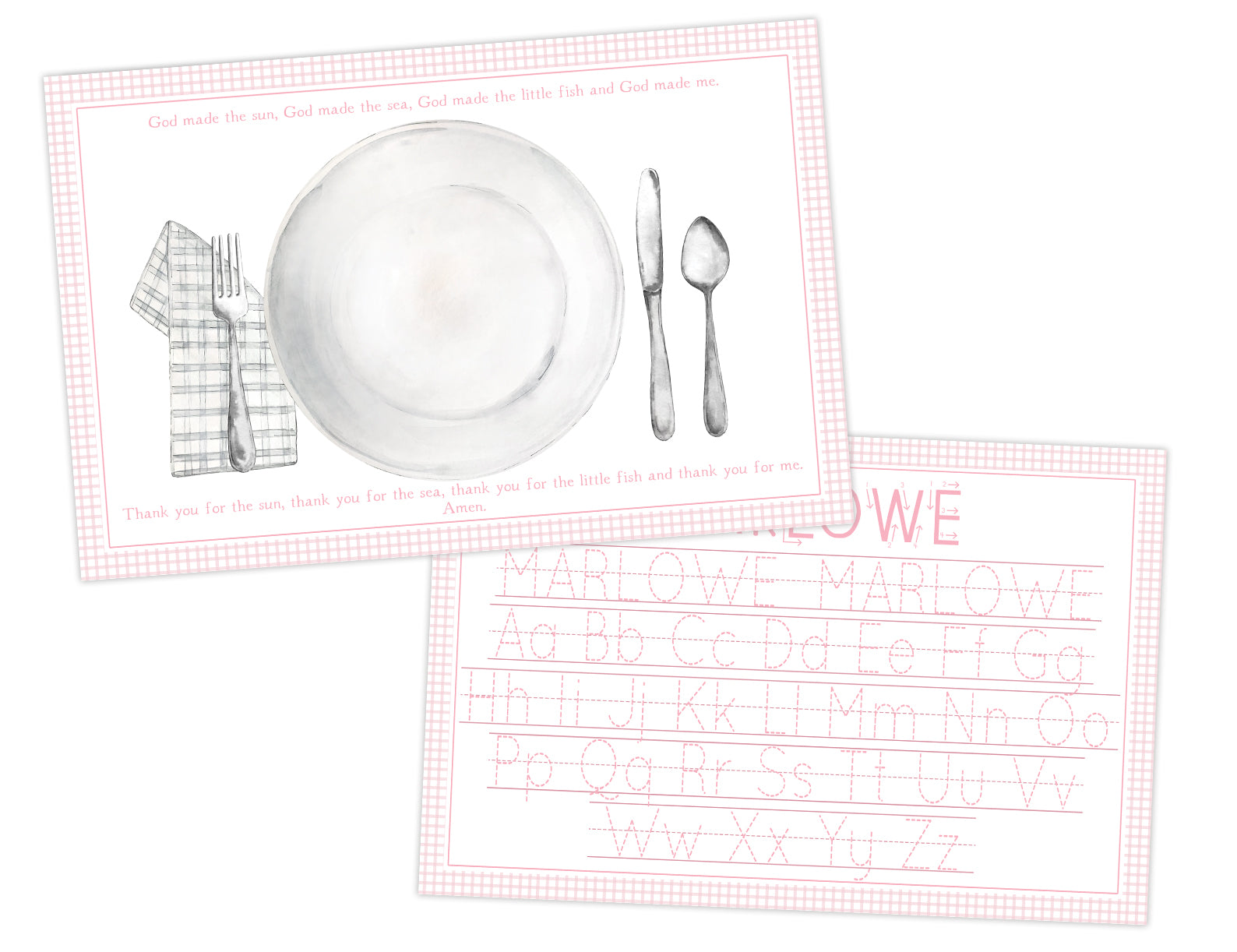 Prayer Name Tracing Placemat