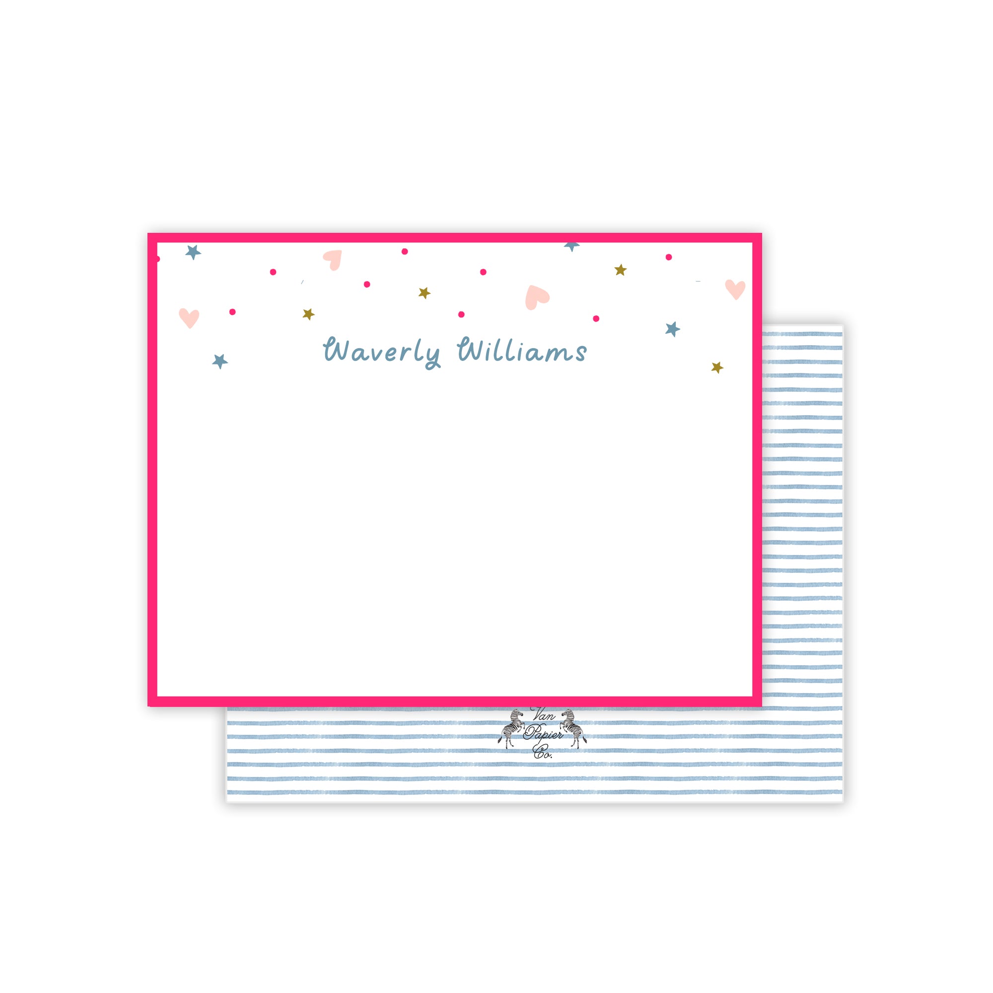 Heart and Star Dot Stationery