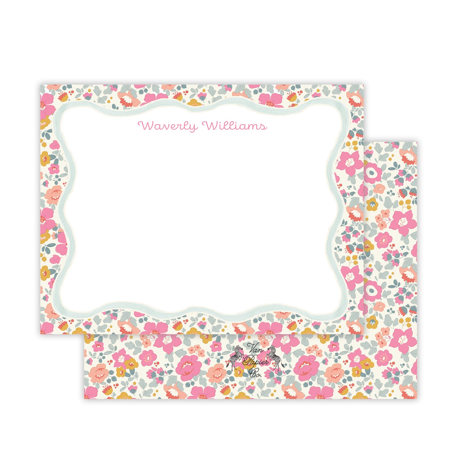Liberty Floral Wavy Border Note Cards