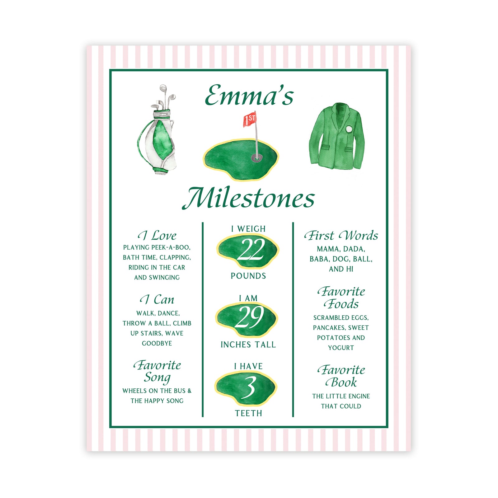 Golf Milestone Poster