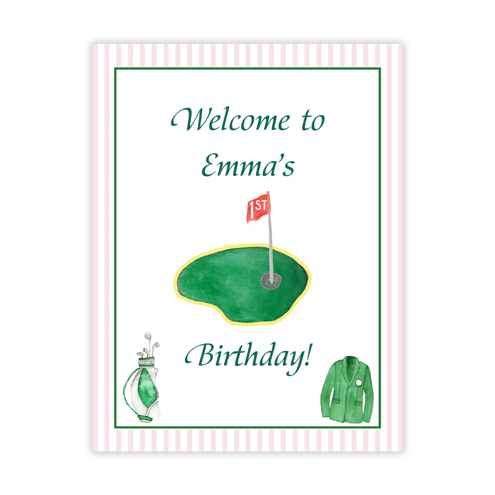 Golf Party Welcome Sign