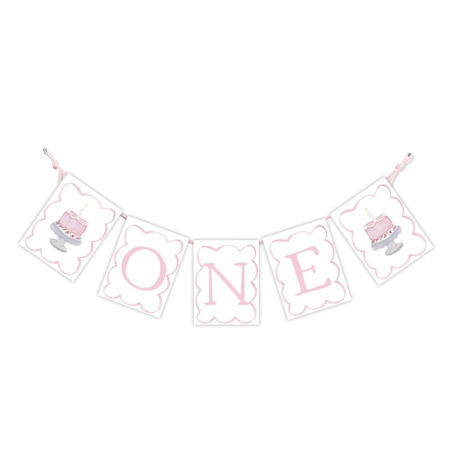 Girls 1st Birthday High Chair Banner