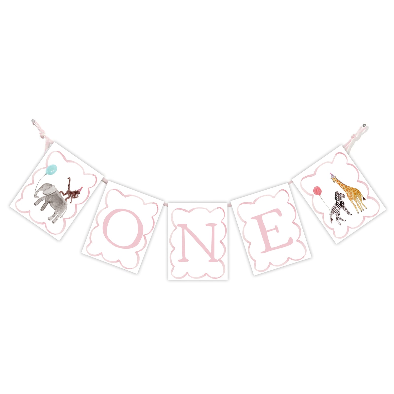 "ONE" Party Animals High Chair Banner