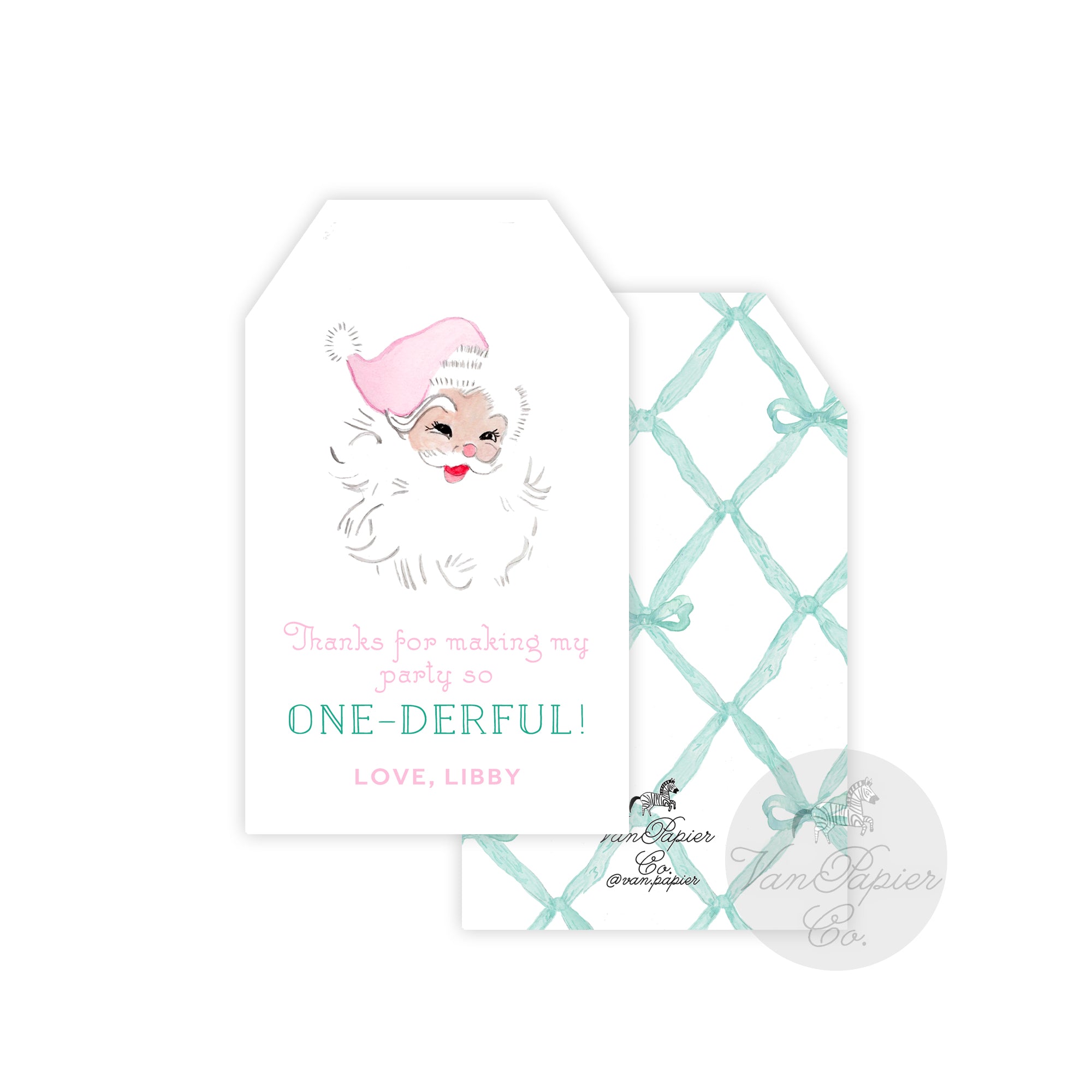 Pink Santa Gift Tags