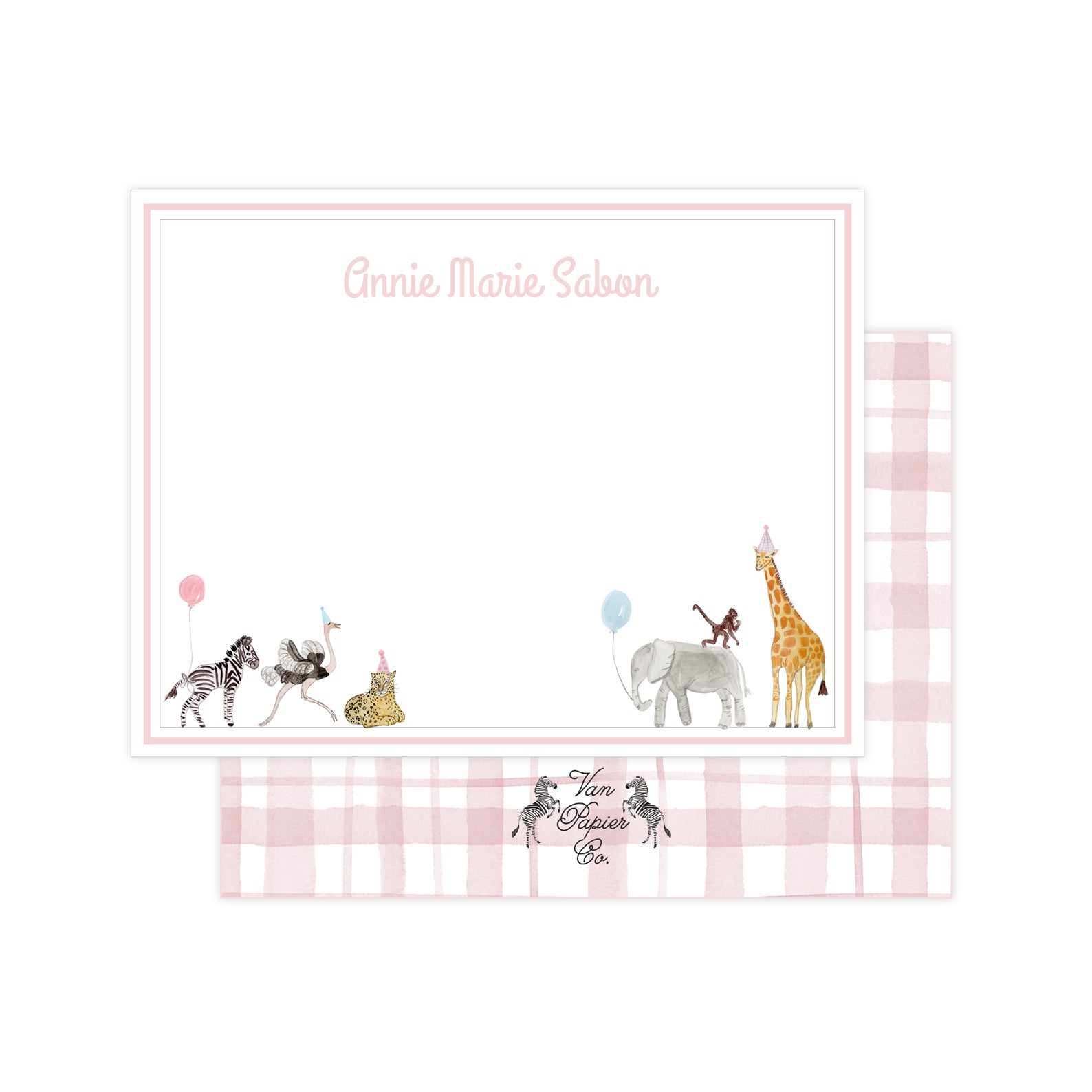 Pink Party Animals Stationery