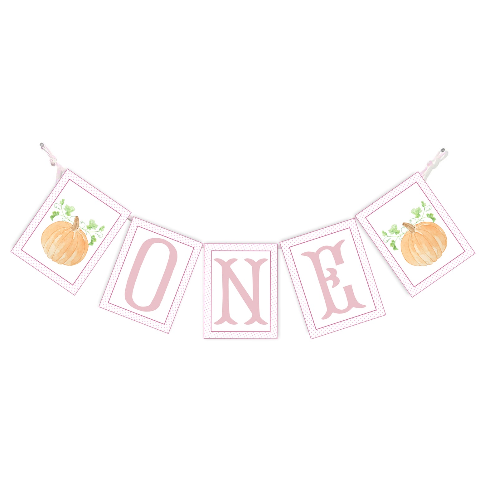 "ONE" Pumpkin 1st Birthday High Chair Banner