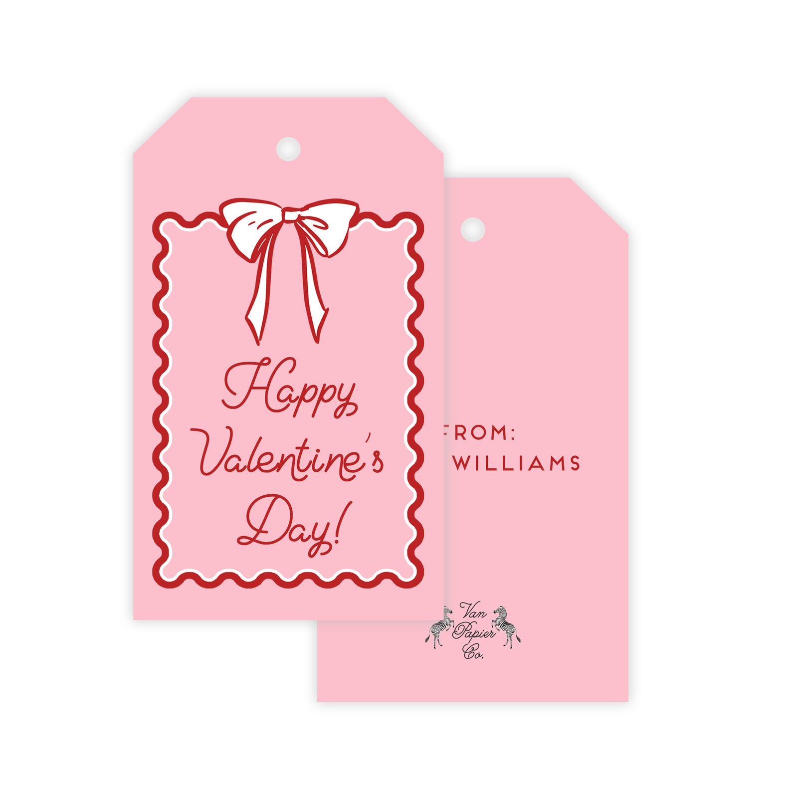 Pink Scallop Valentine Tags