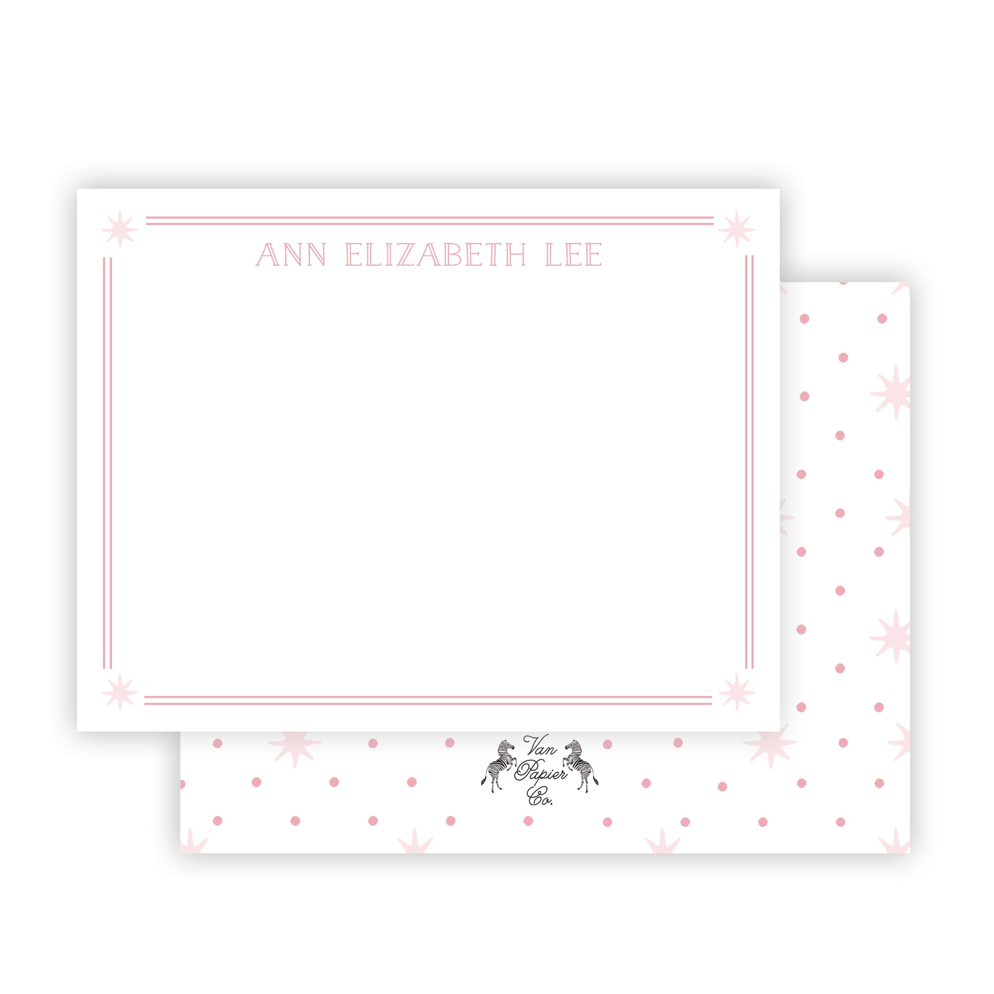 Pink Star Dot Notecards