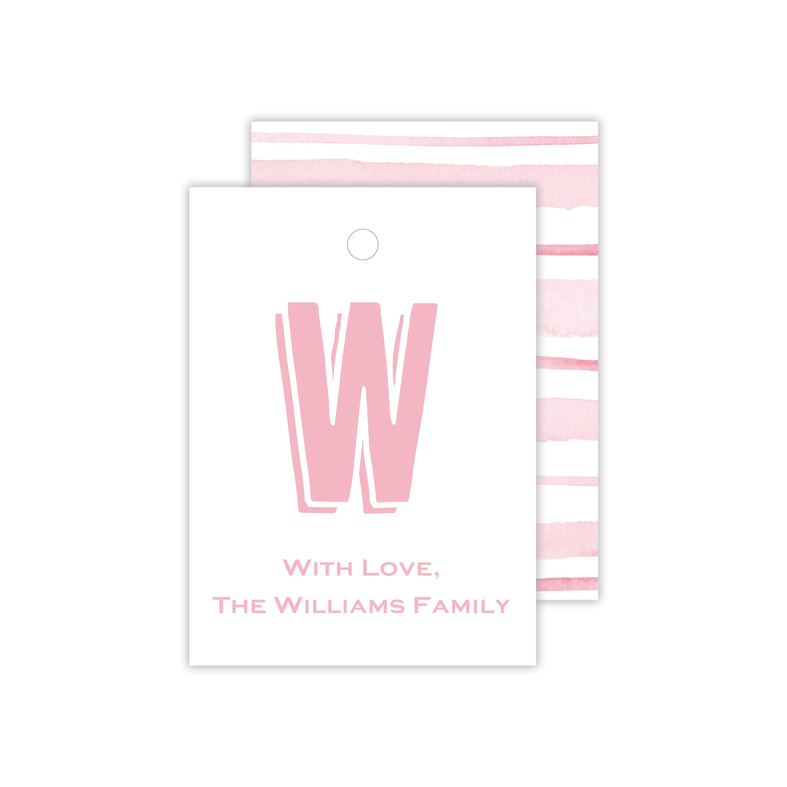 Pink Stripe Monogram Gift Tags