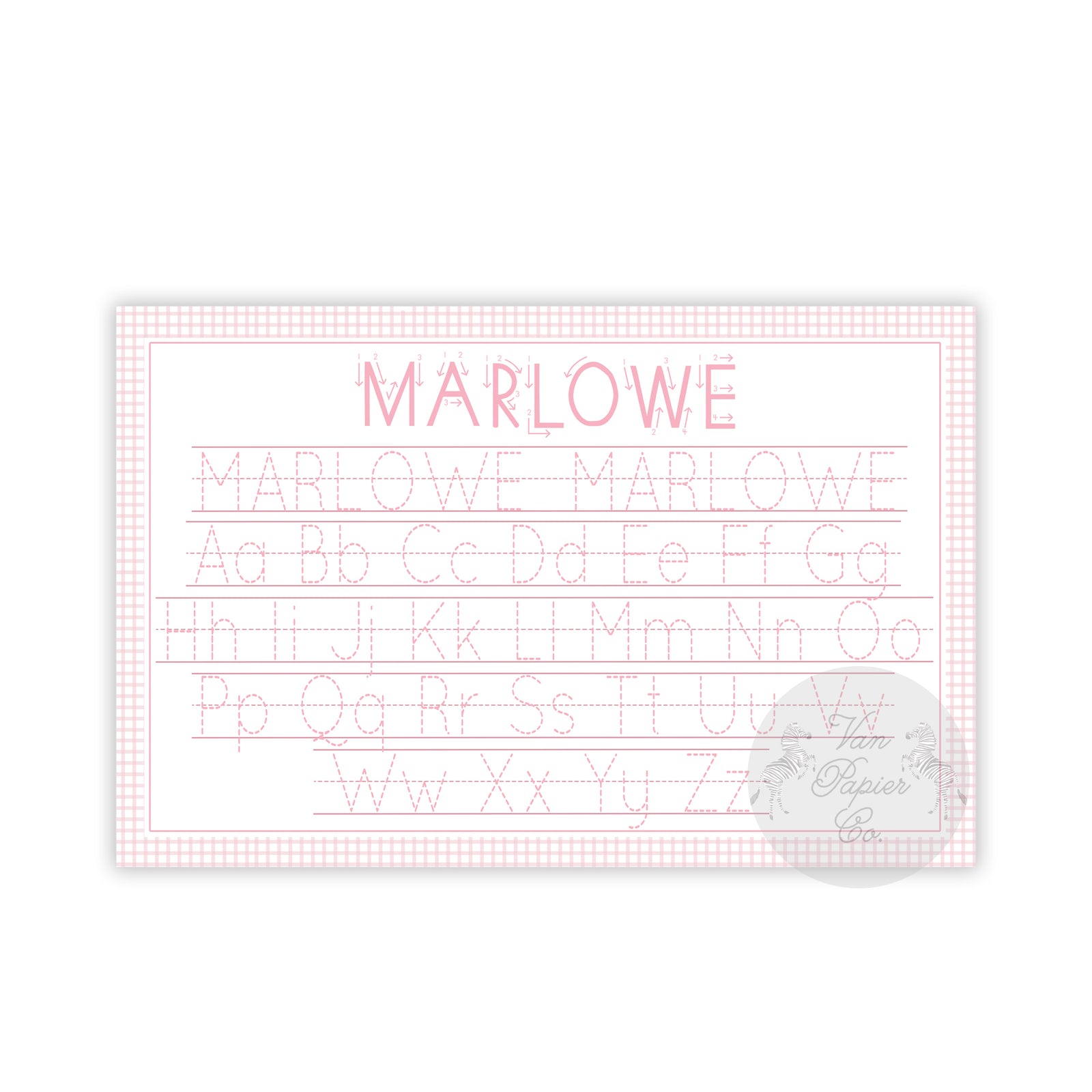 Prayer Name Tracing Placemat