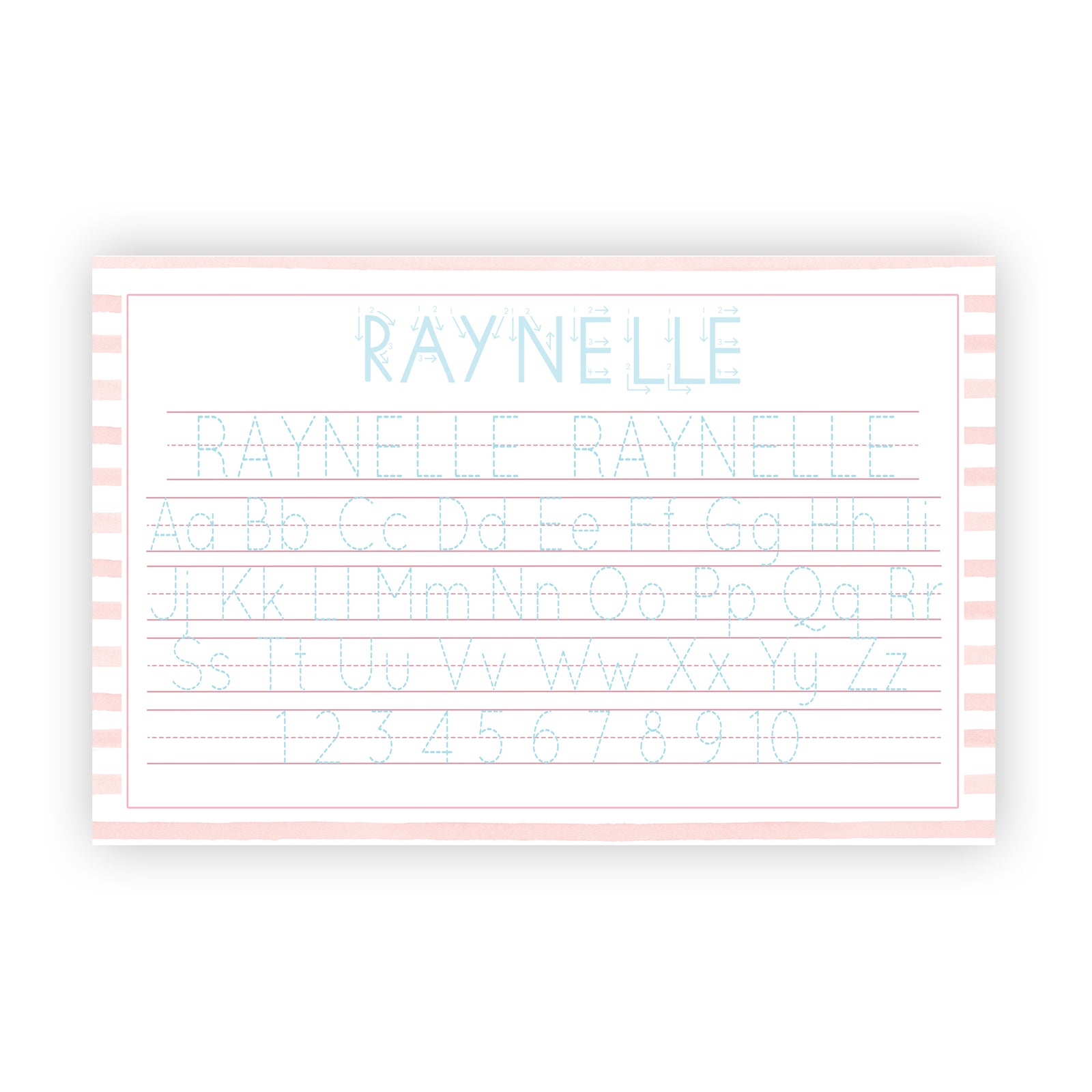 Laminated Strawberry Name Tracing Placemat