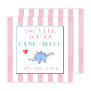 Striped Dino-Mite Valentine Tags