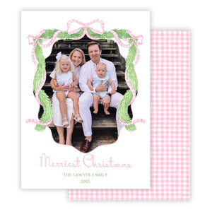 Gingham and Garland Christmas Card
