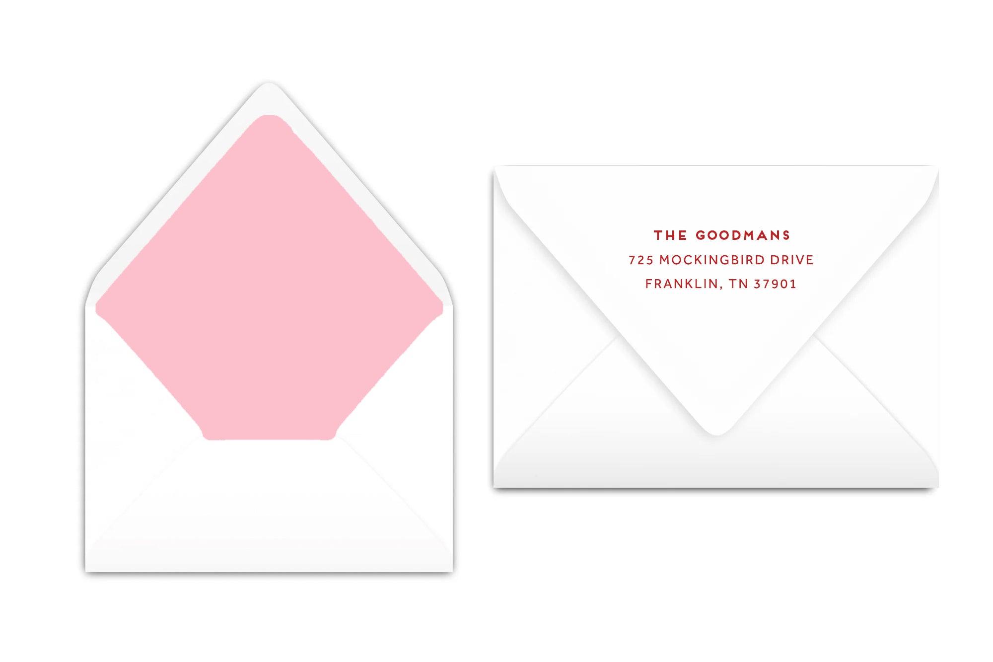 Red and Pink Scallop Christmas Card