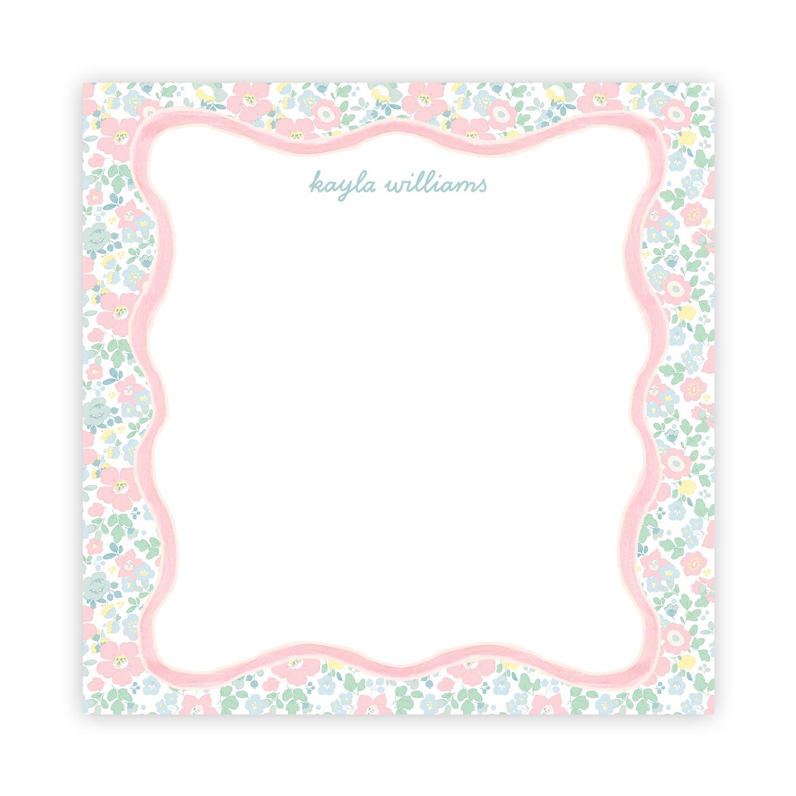 Pastel Script Floral Notepad