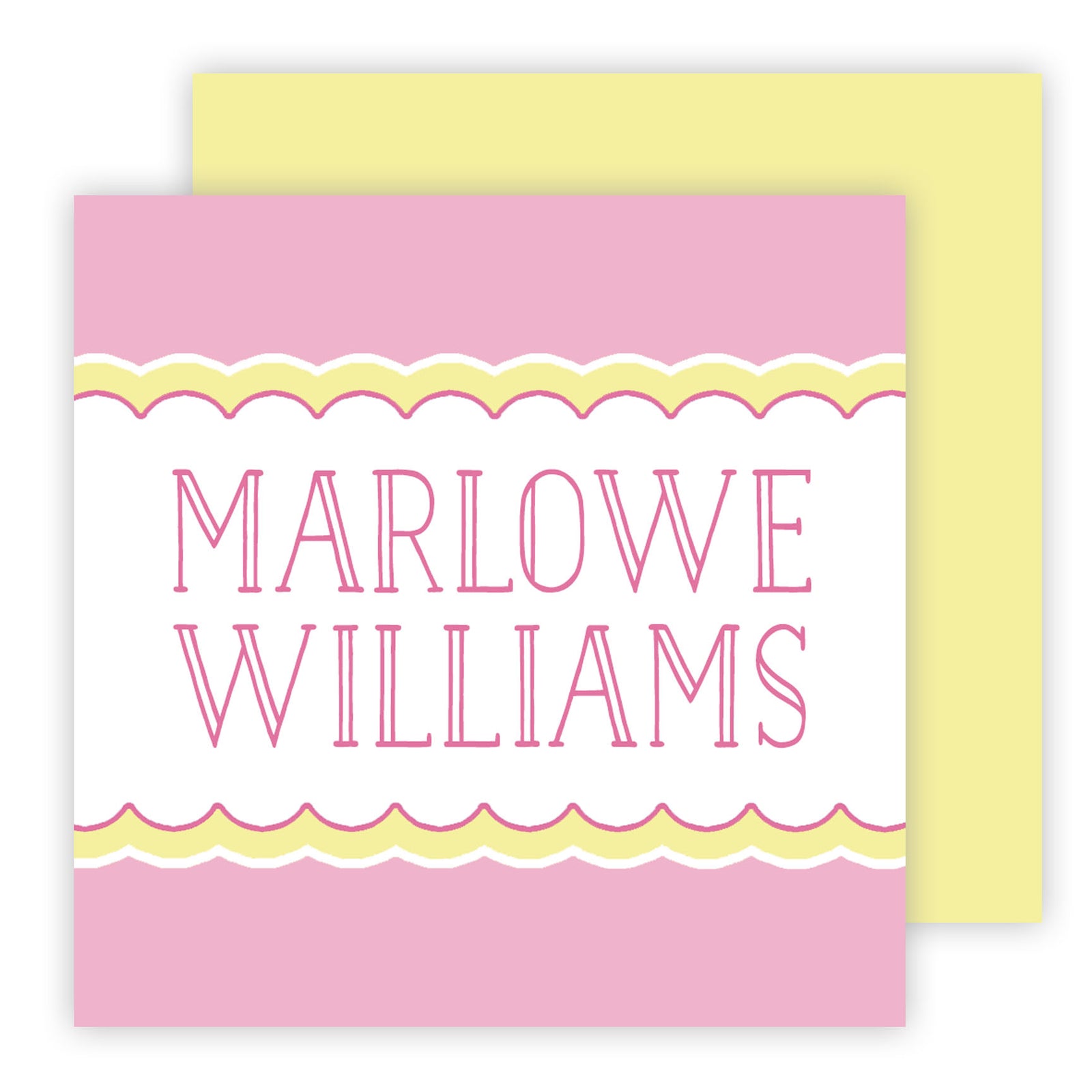 Yellow and Pink Scallop Calling Cards