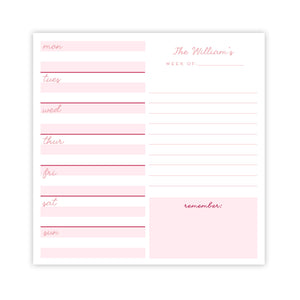 Weekly Meal Planning Notepad