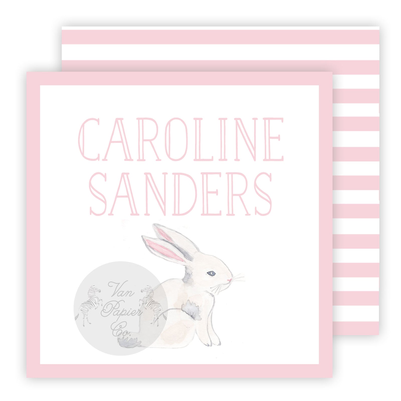 Watercolor Bunny Calling Cards