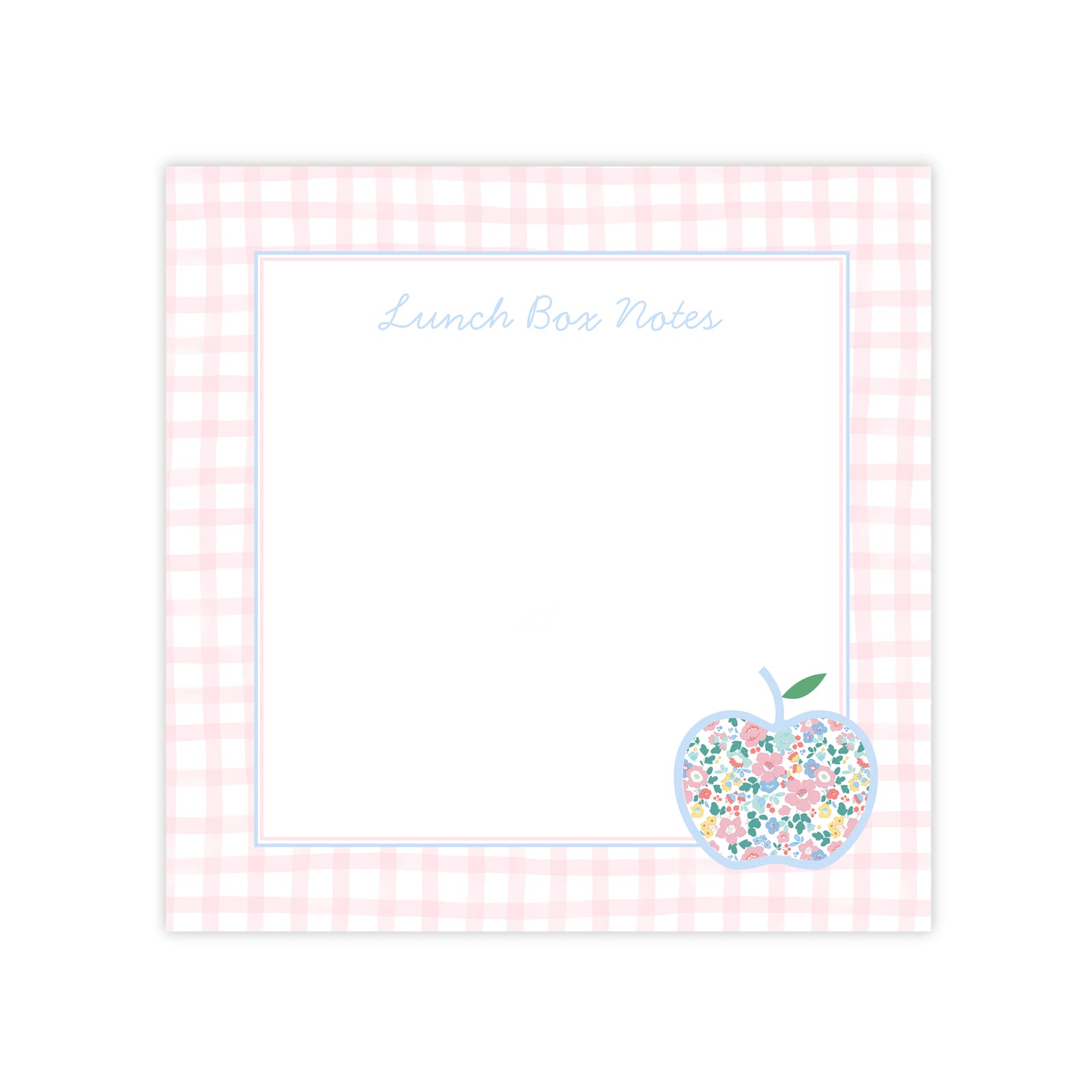 Pink Windowpane Lunch Box  Notes Notepad