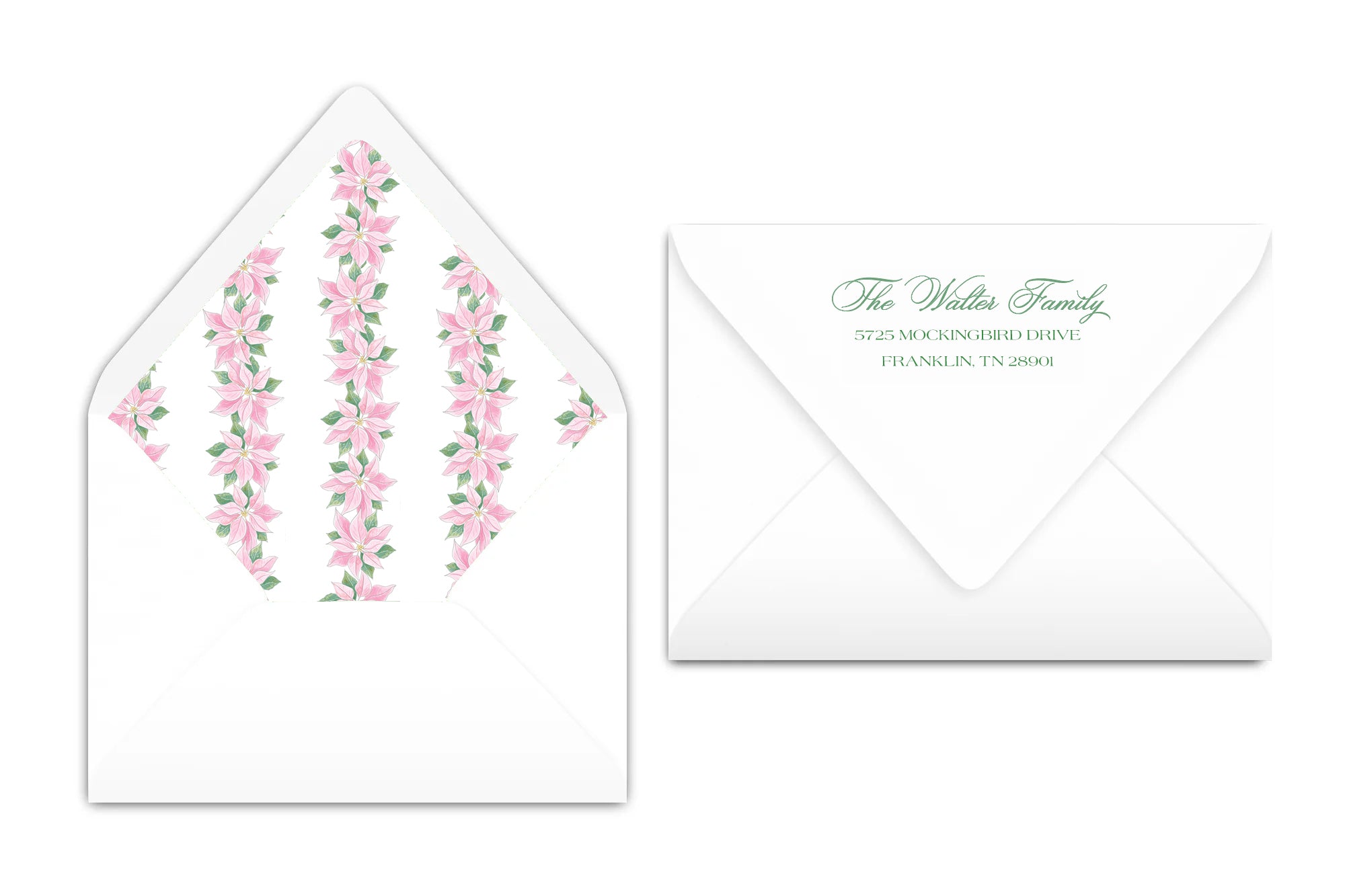 Pink Poinsettia  Christmas Card