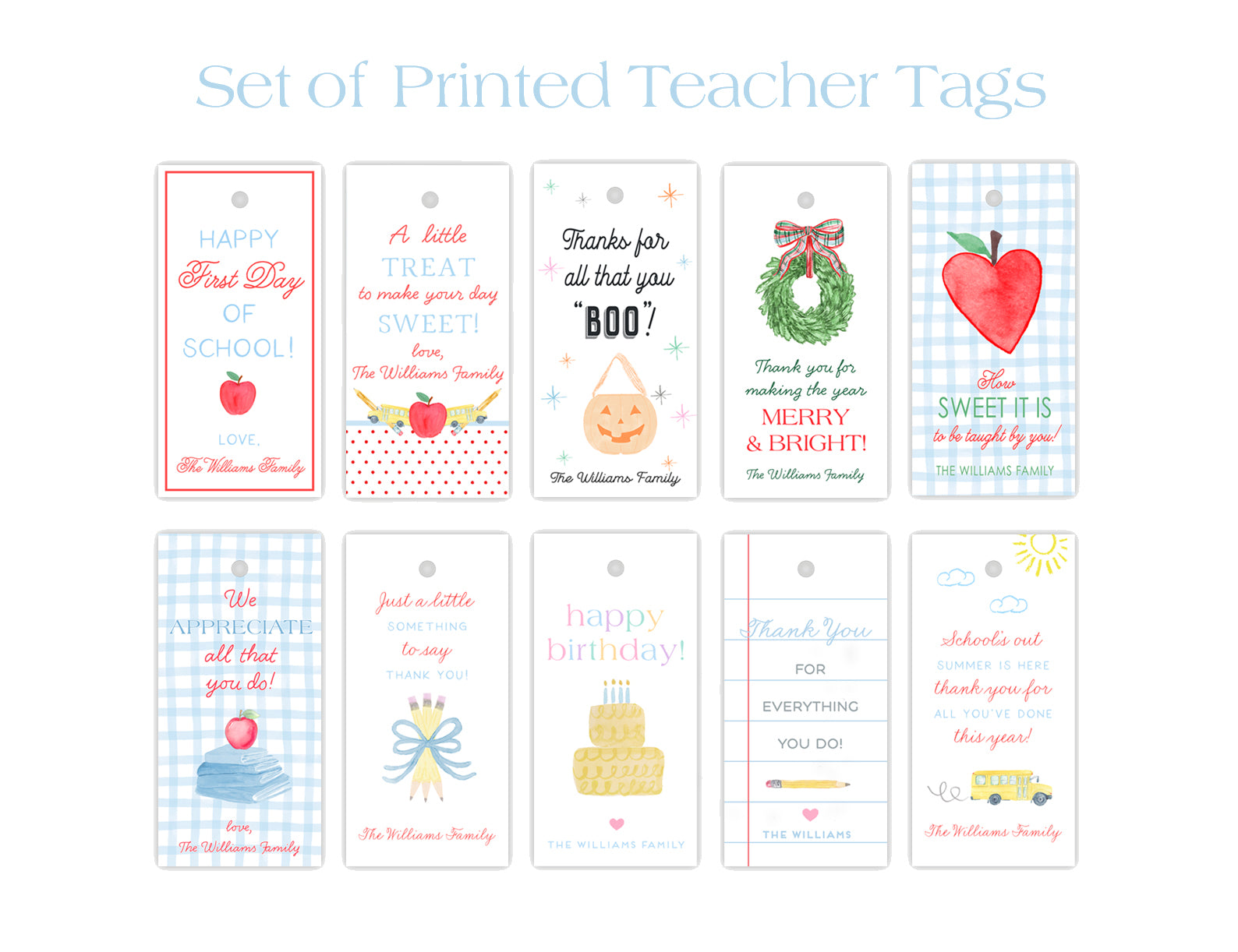 Set of Teacher Gift Tags