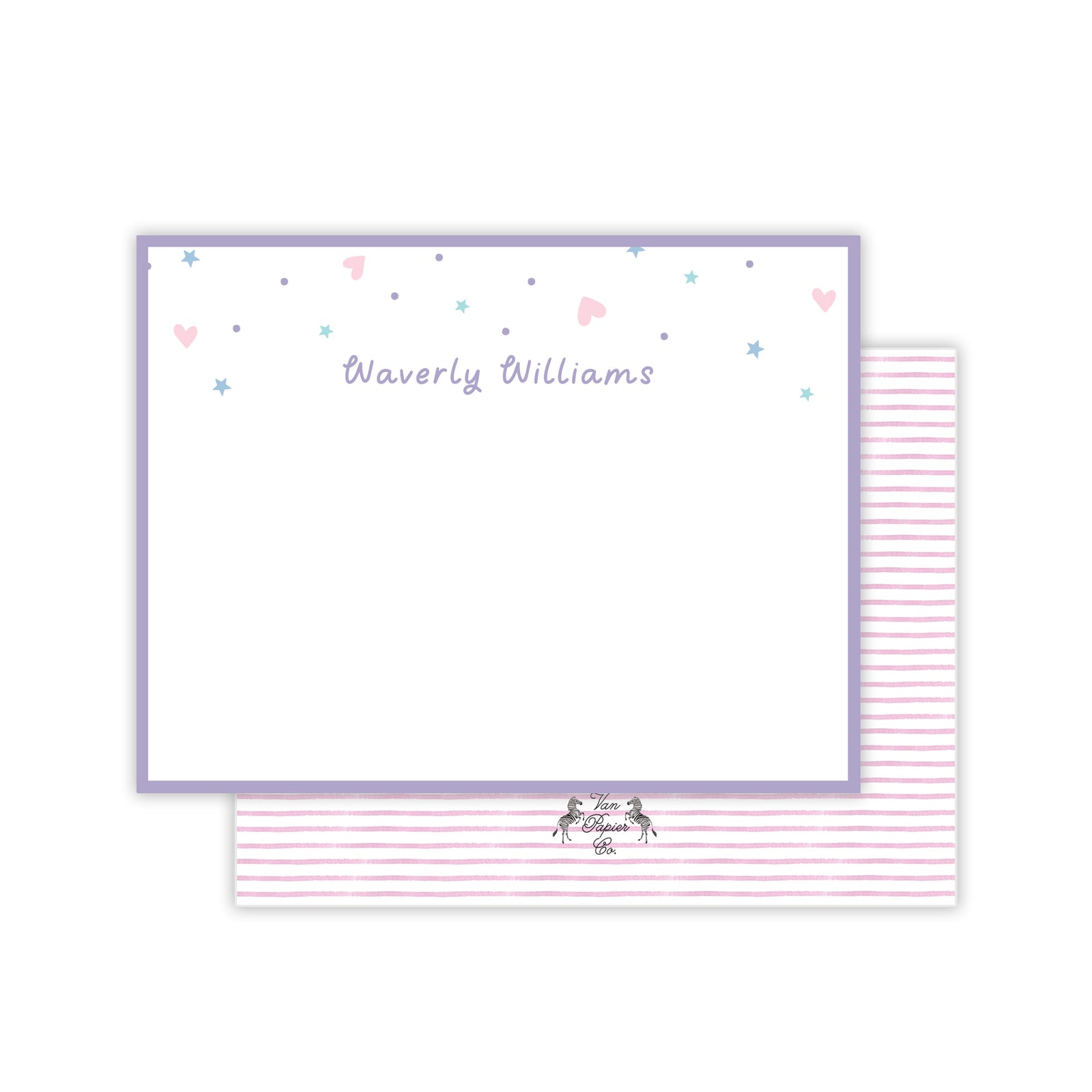 Heart and Star Dot Stationery