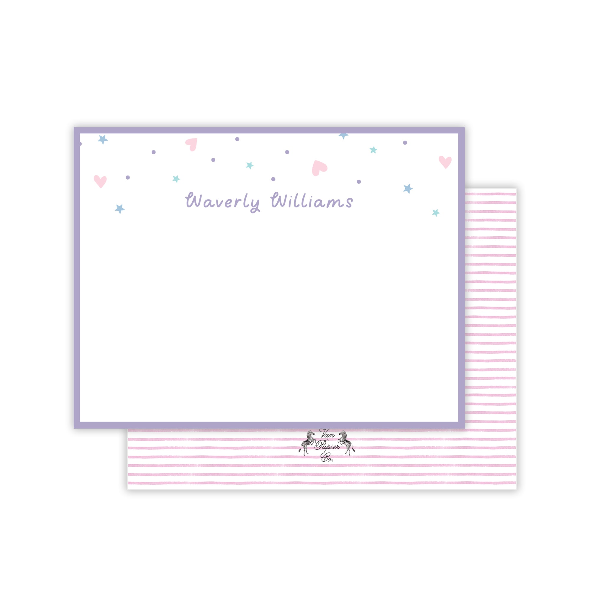 Heart and Star Dot Stationery