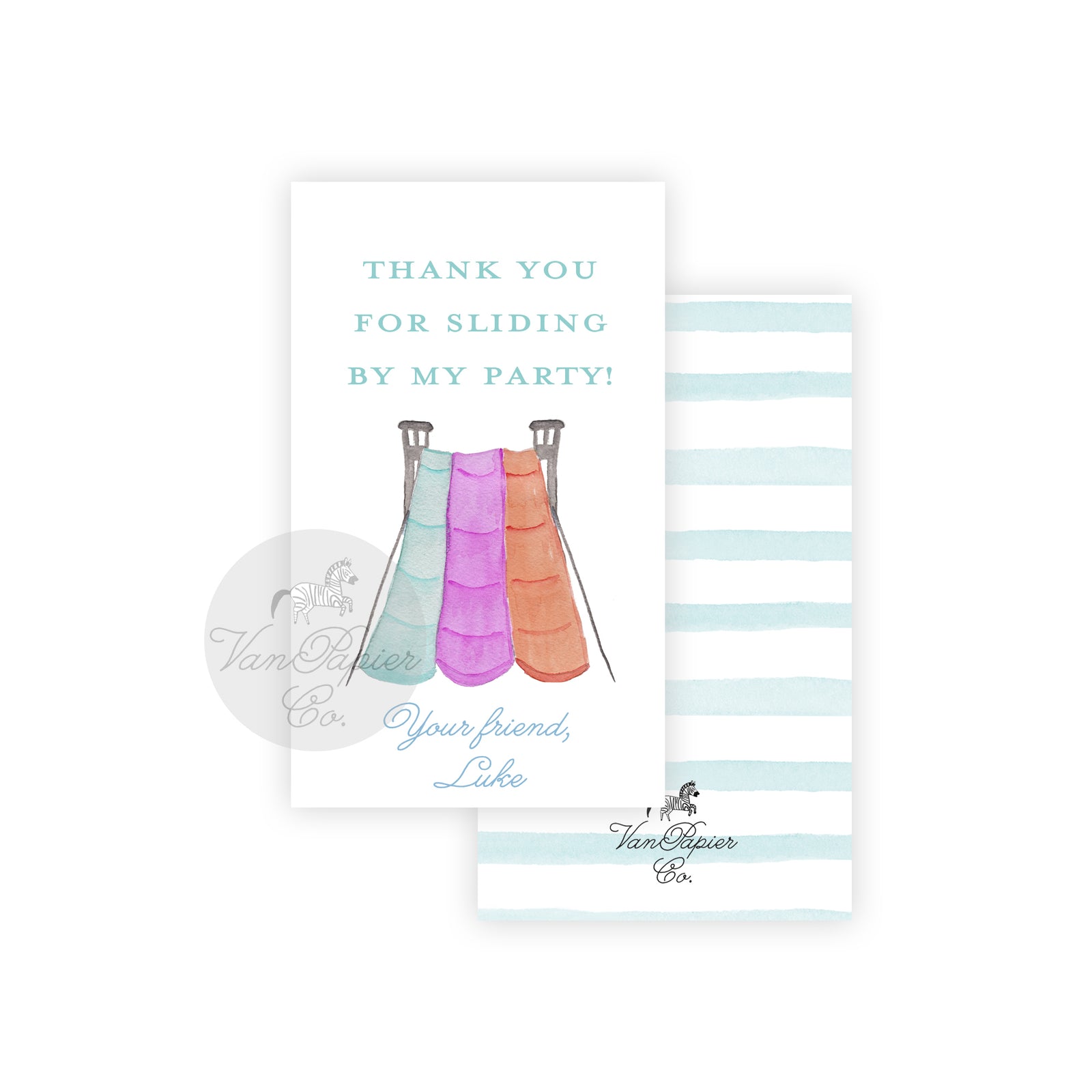 Waterslide Birthday Favor Tags