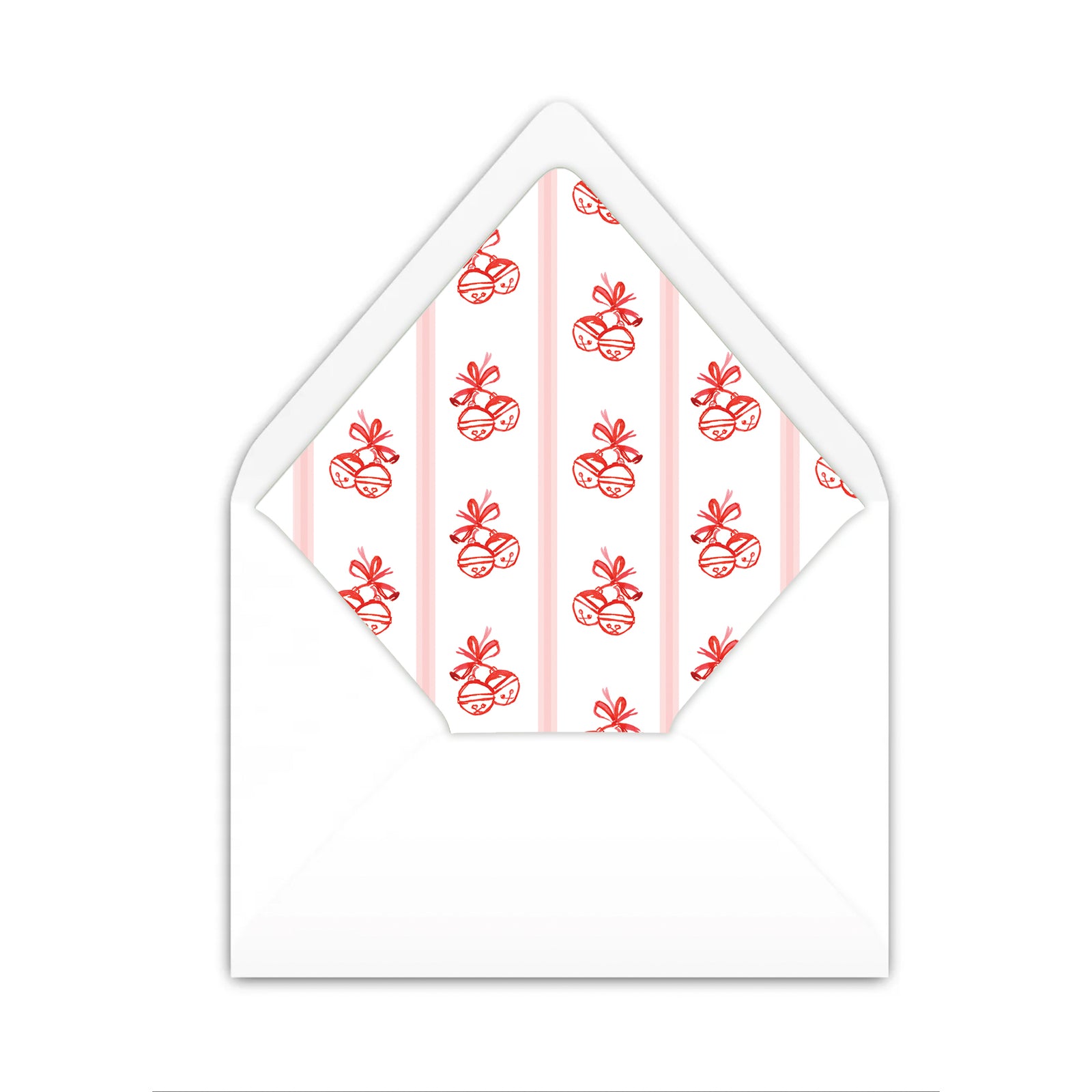 Watercolor Red Bells Christmas Card