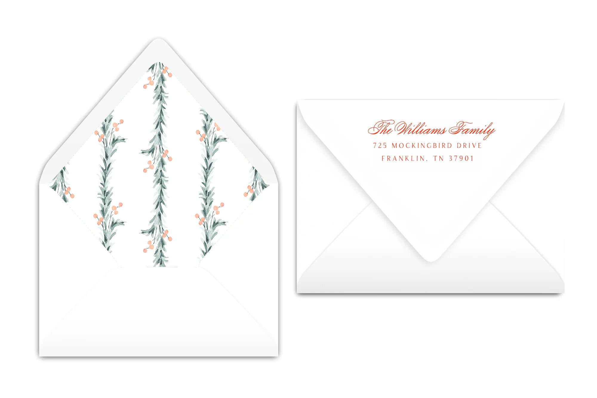 Red Garland Christmas Card