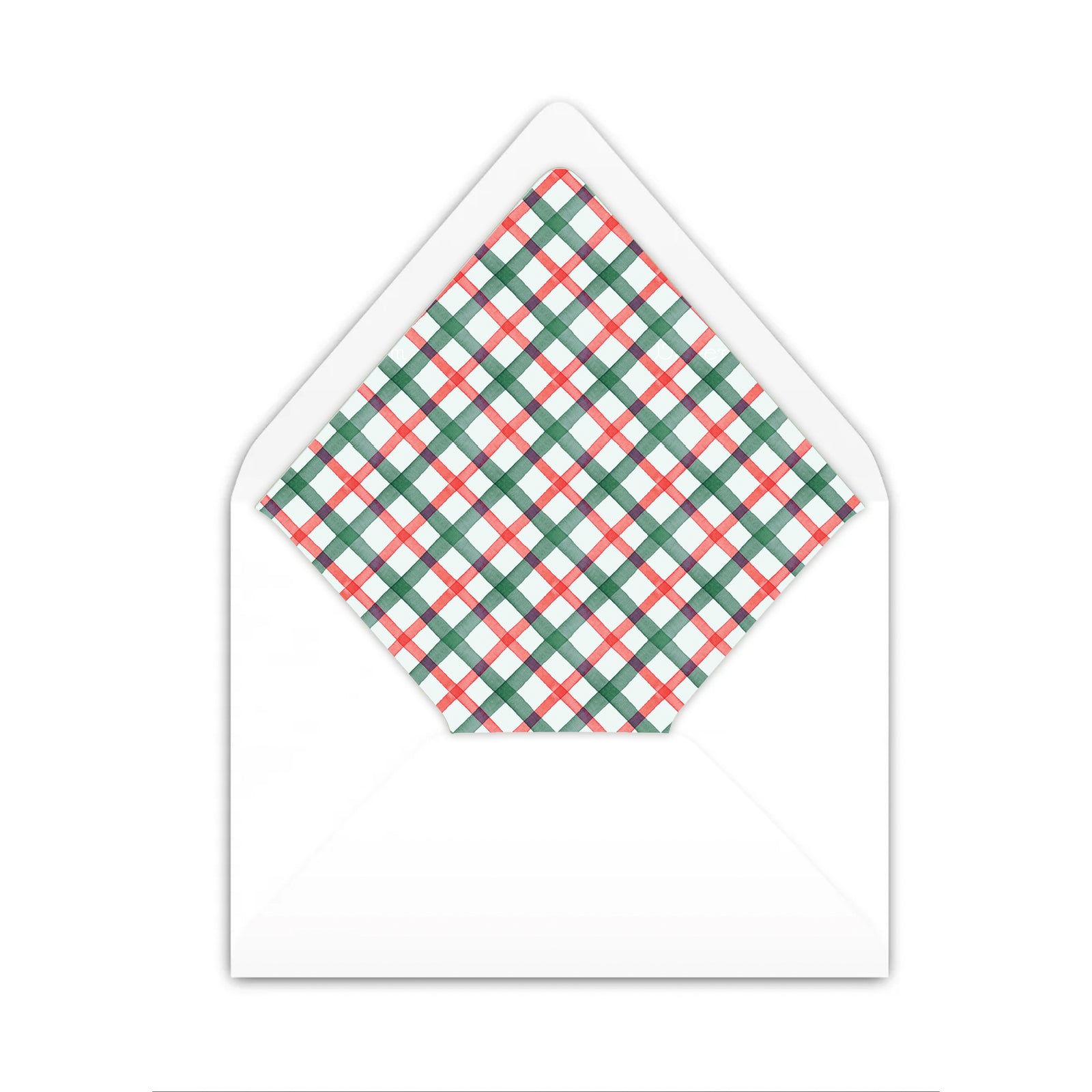 Watercolor Bow Plaid Christmas Card