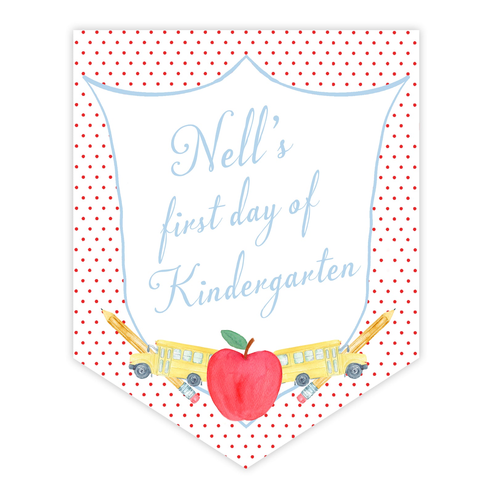 First and Last Day of School Banner in Red Dot