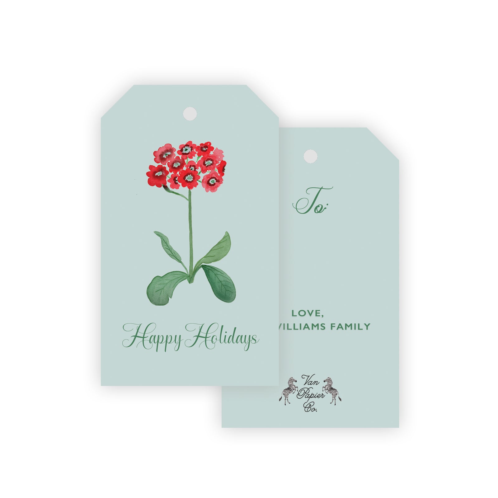Red Plant Holiday Tag